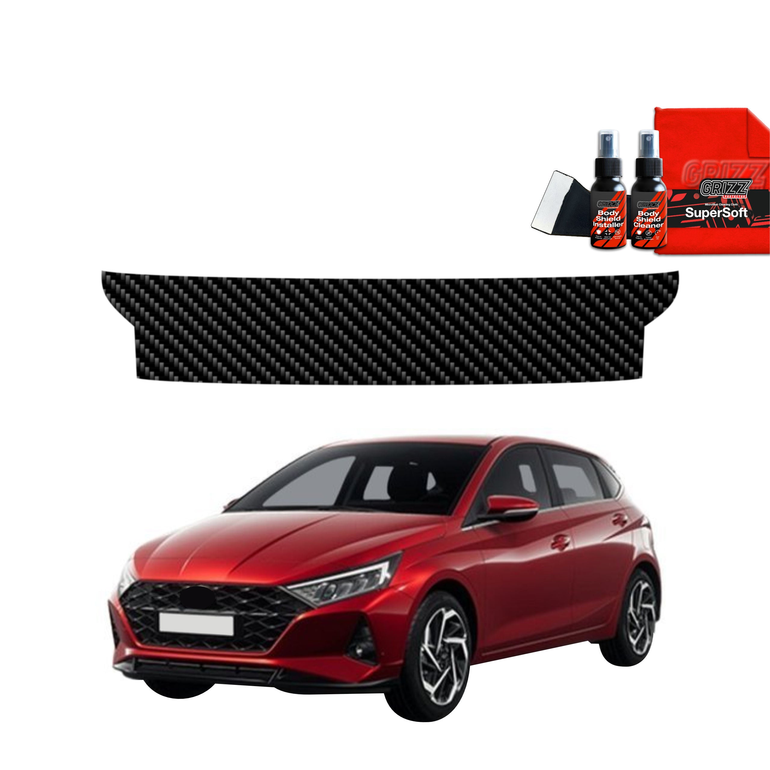 Folie de protecție din carbon pentru pragul portbagajului - Hyundai i20 (2023-2025)