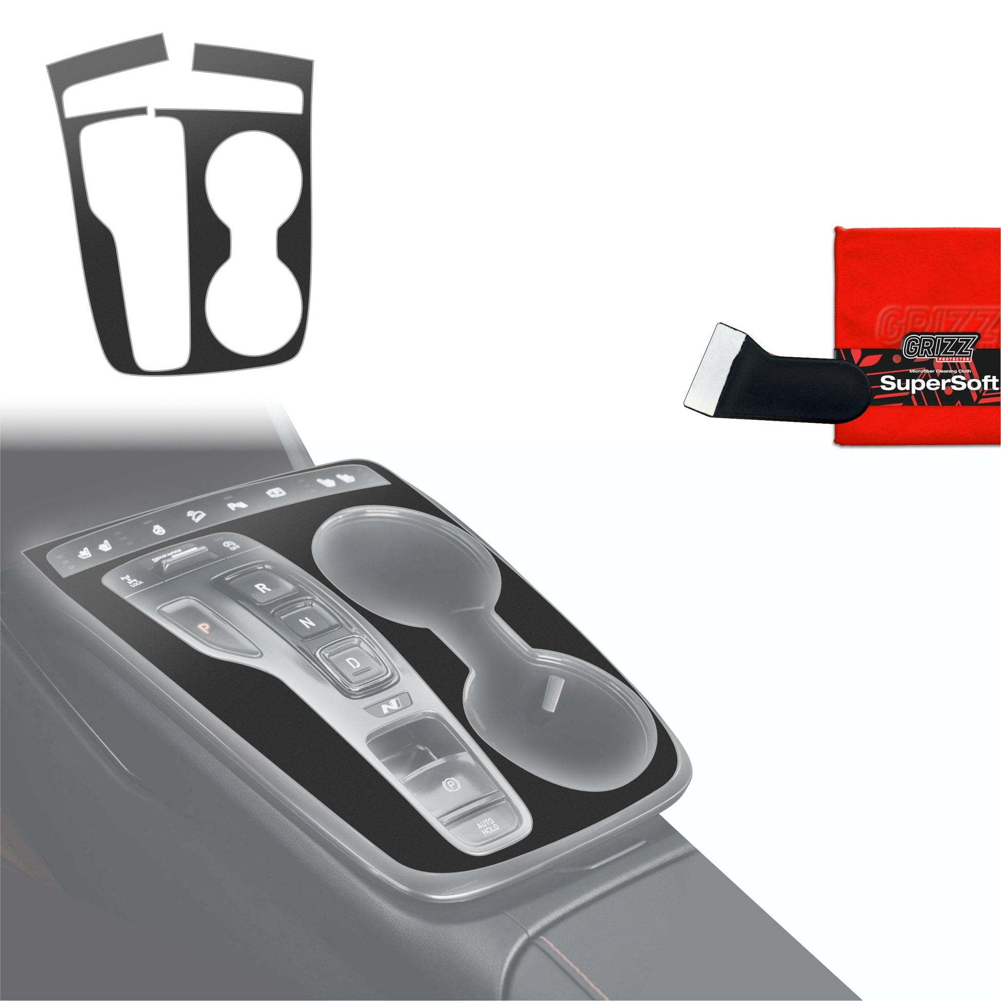Folie de protecție pentru consola centrală - Hyundai Tucson N-Line (2021-2024) Negru Mat Antiamprentă