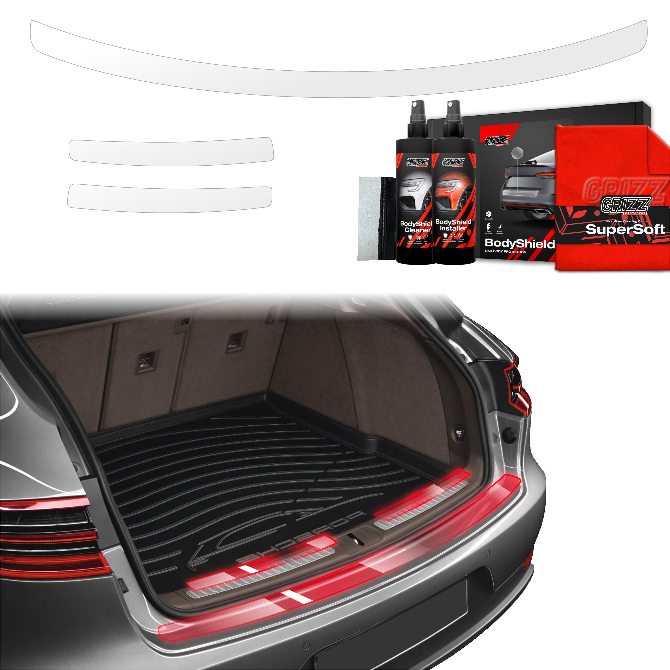 Folie de protecție 3în1 pentru marginea de încărcare - Porsche Macan GTS (2021-2024)