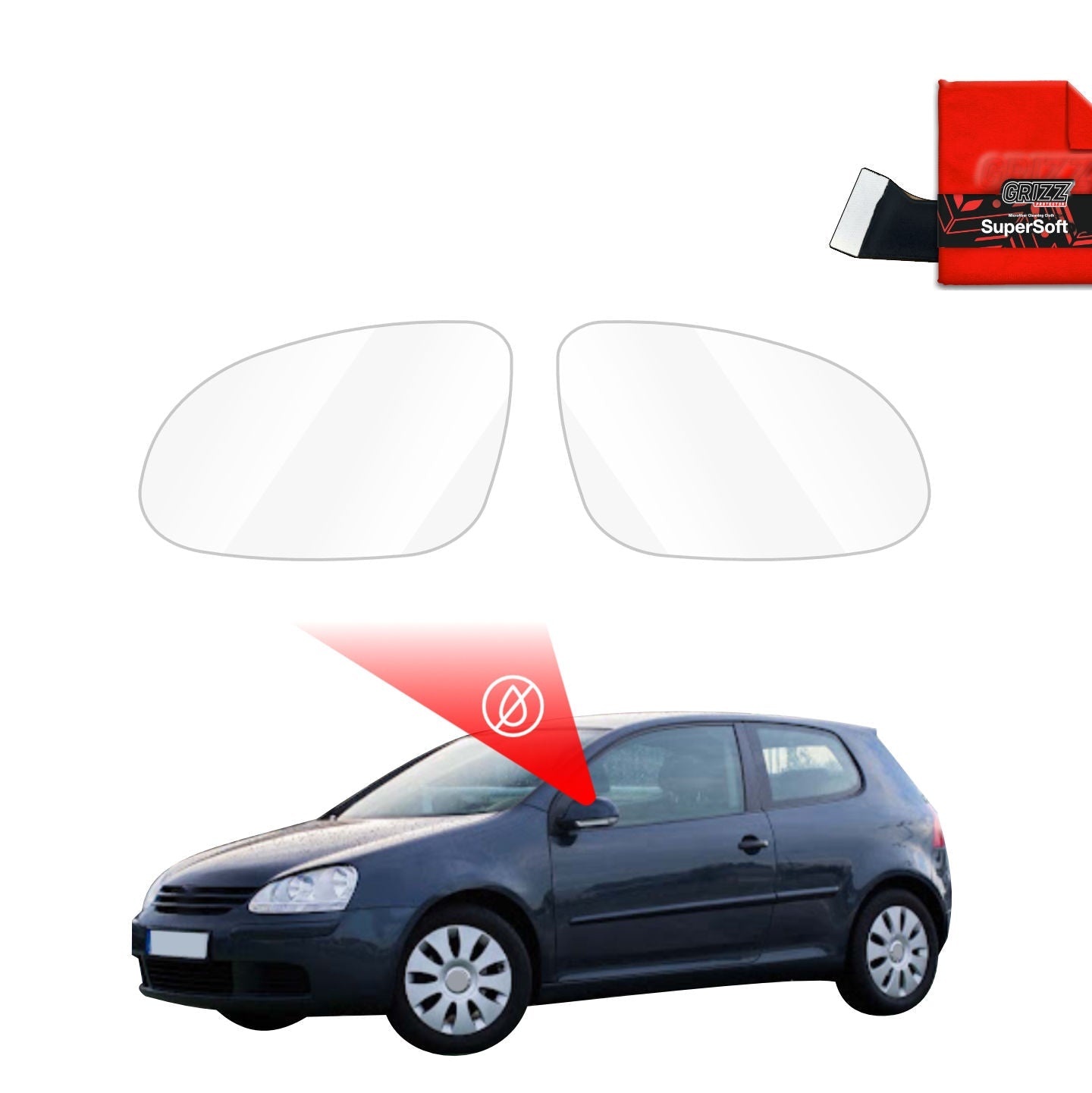 Folie de protecție împotriva ploii pentru oglinzile exterioare - Volkswagen Golf 5 Hatchback 3D (2003-2009)