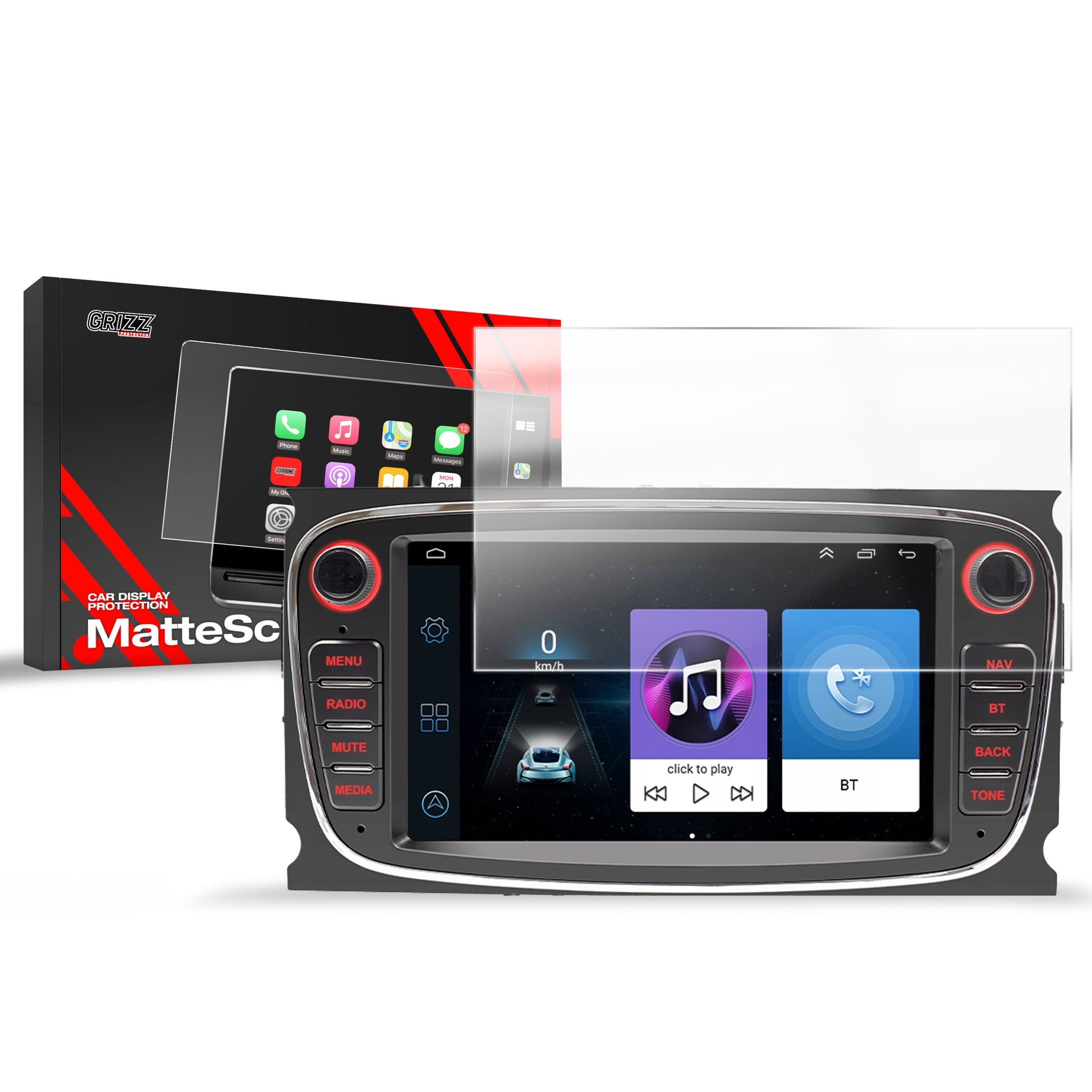 Folie de protecție pentru ecran Android Radio 2DIN 7" Ford Anti-Amprentă, Mată
