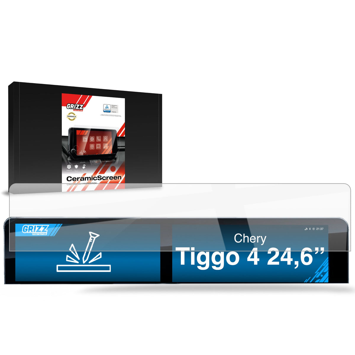 Folie de protecție pentru ecran pentru Chery Tiggo 4 24,6" (2025-2026) folie pentru navigație, rezistentă la zgârieturi, clară
