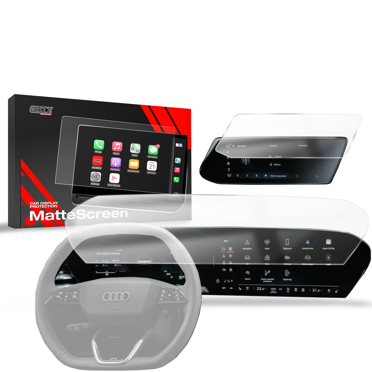 Folie de protecție pentru ecran 2în1 pentru Audi A5 B10 (2025) Anti-Amprentă, Mată