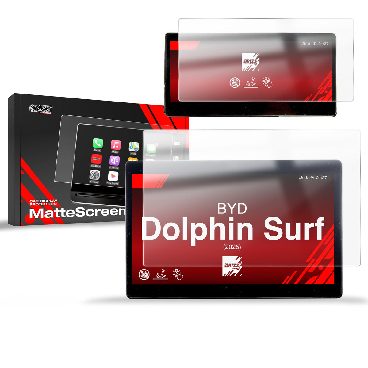 Folie de protecție pentru ecran 2în1 pentru BYD Dolphin Surf (2025) Anti-Amprentă, Mată
