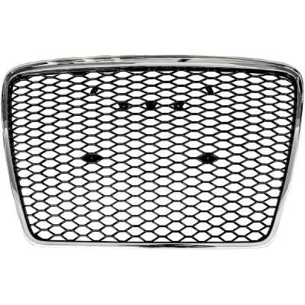 Grilă neagră cu ramă cromată, potrivită pentru Audi A6 4F 09-12