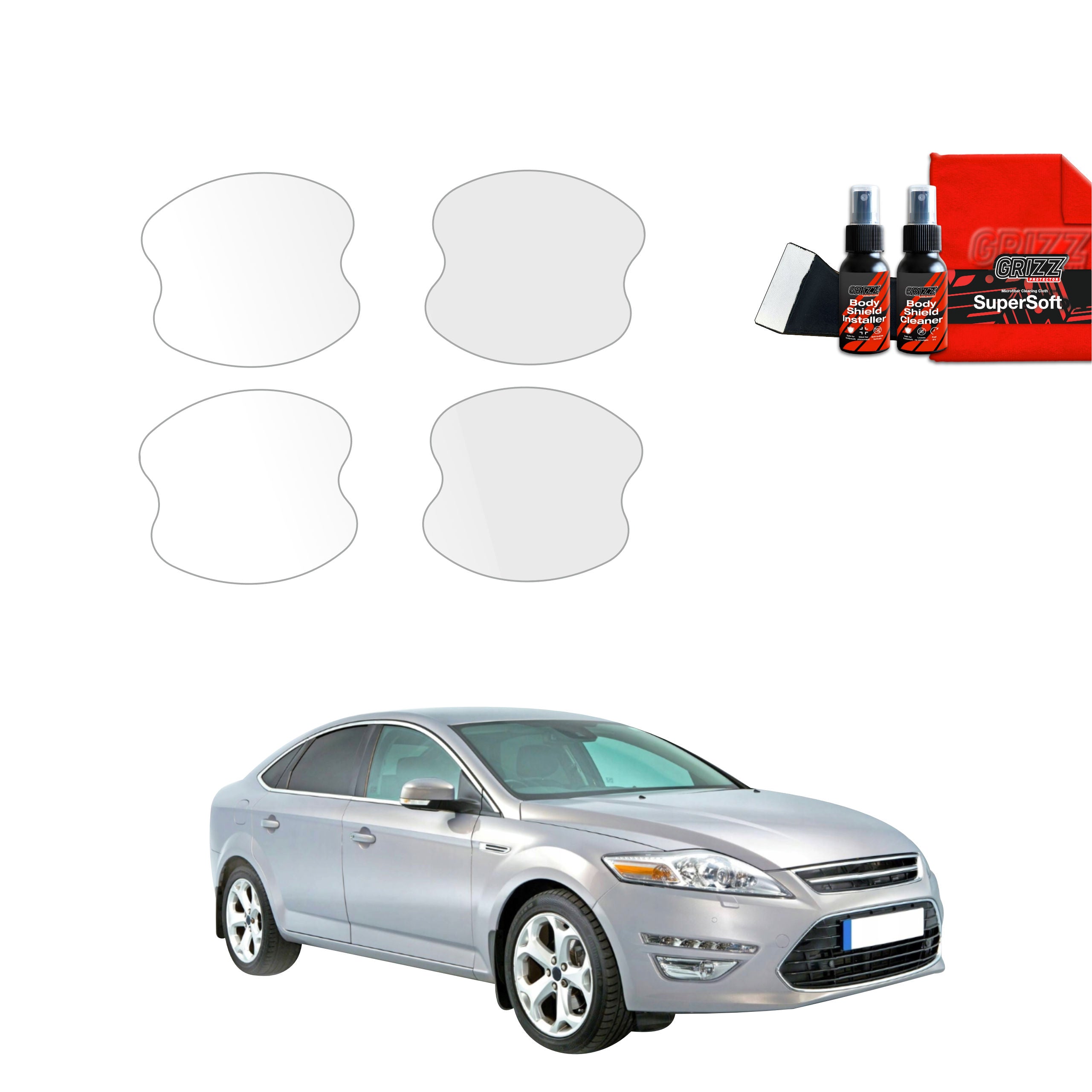 Folie de protecție 4în1 pentru adâncituri mânere uși - Ford Mondeo Mk4 Sedan (2007-2014)