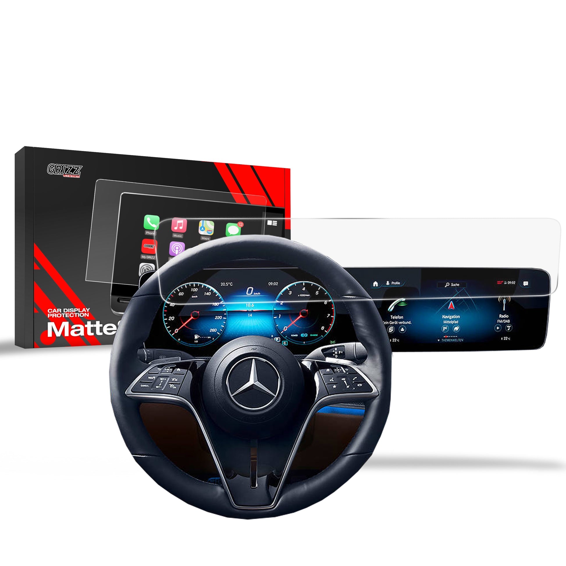 Folie de protecție pentru ecran pentru Mercedes AMG GT Coupe cu 4 uși (2018-2025) Anti-Amprentă, Mată