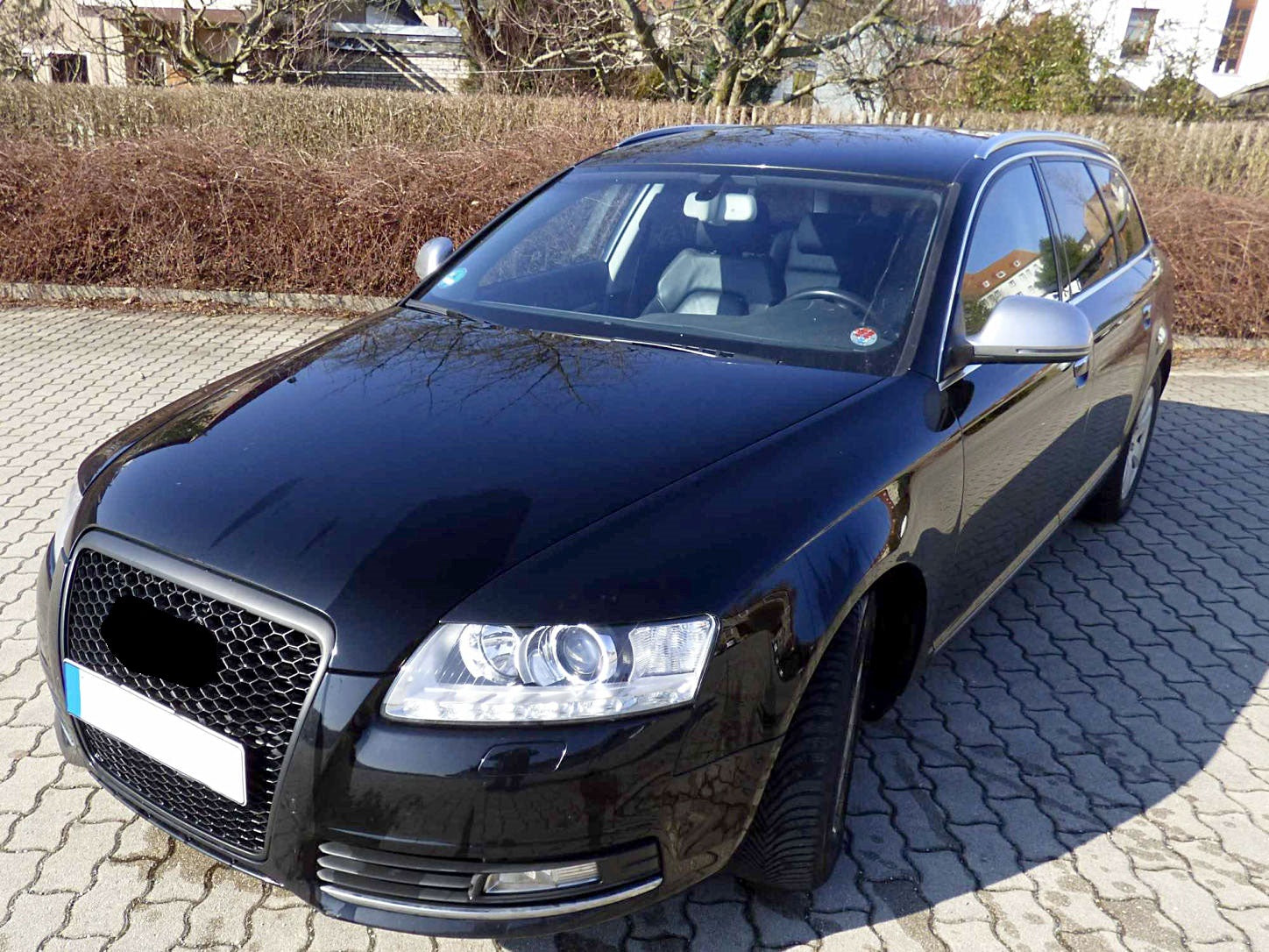Grilă auto compatibilă cu Audi A6 4F 09-12 + capace oglinzi cu aspect de aluminiu