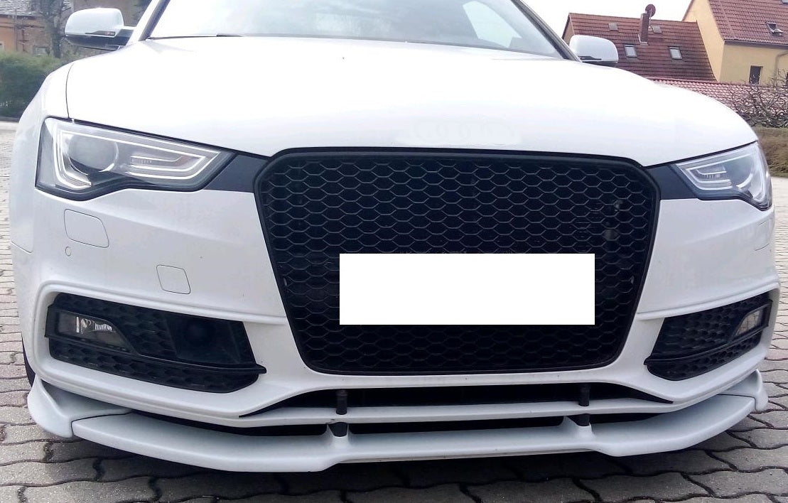 Grilă bara spate compatibilă cu Audi A5 S5, cu suport emblemă, 12-16, negru lucios