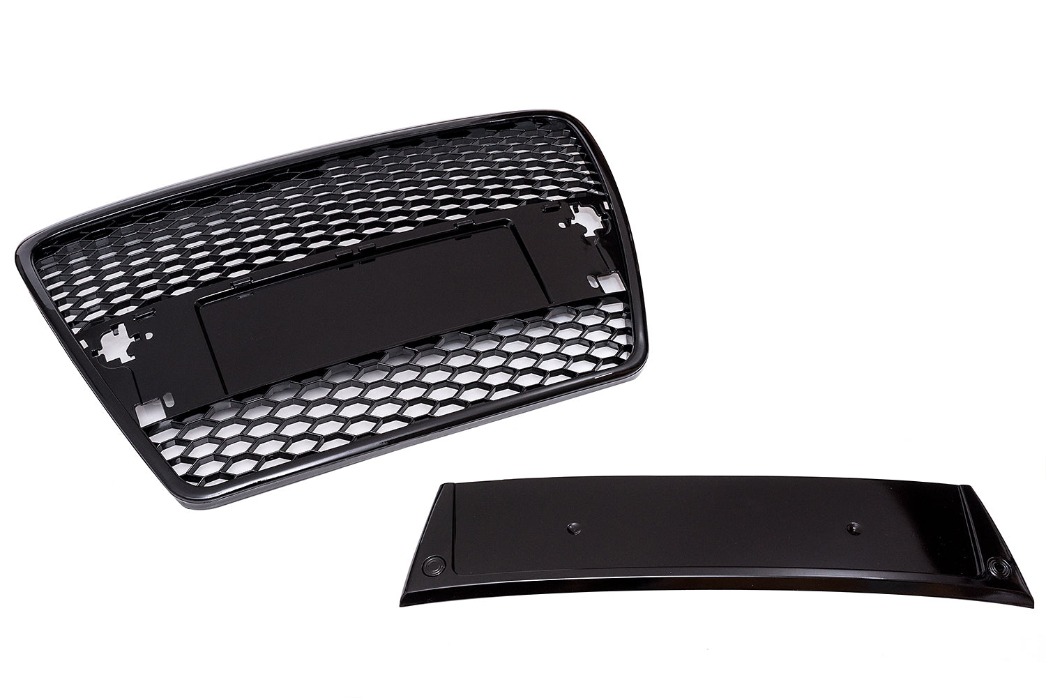Grila centrală tip plasă lucioasă pentru Audi A6 4F C6, 04-08, PDC