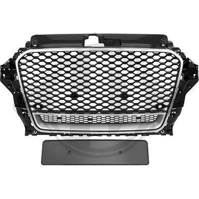 Grilă sport cu cadru cromat compatibilă cu Audi A3 8V, 12-16