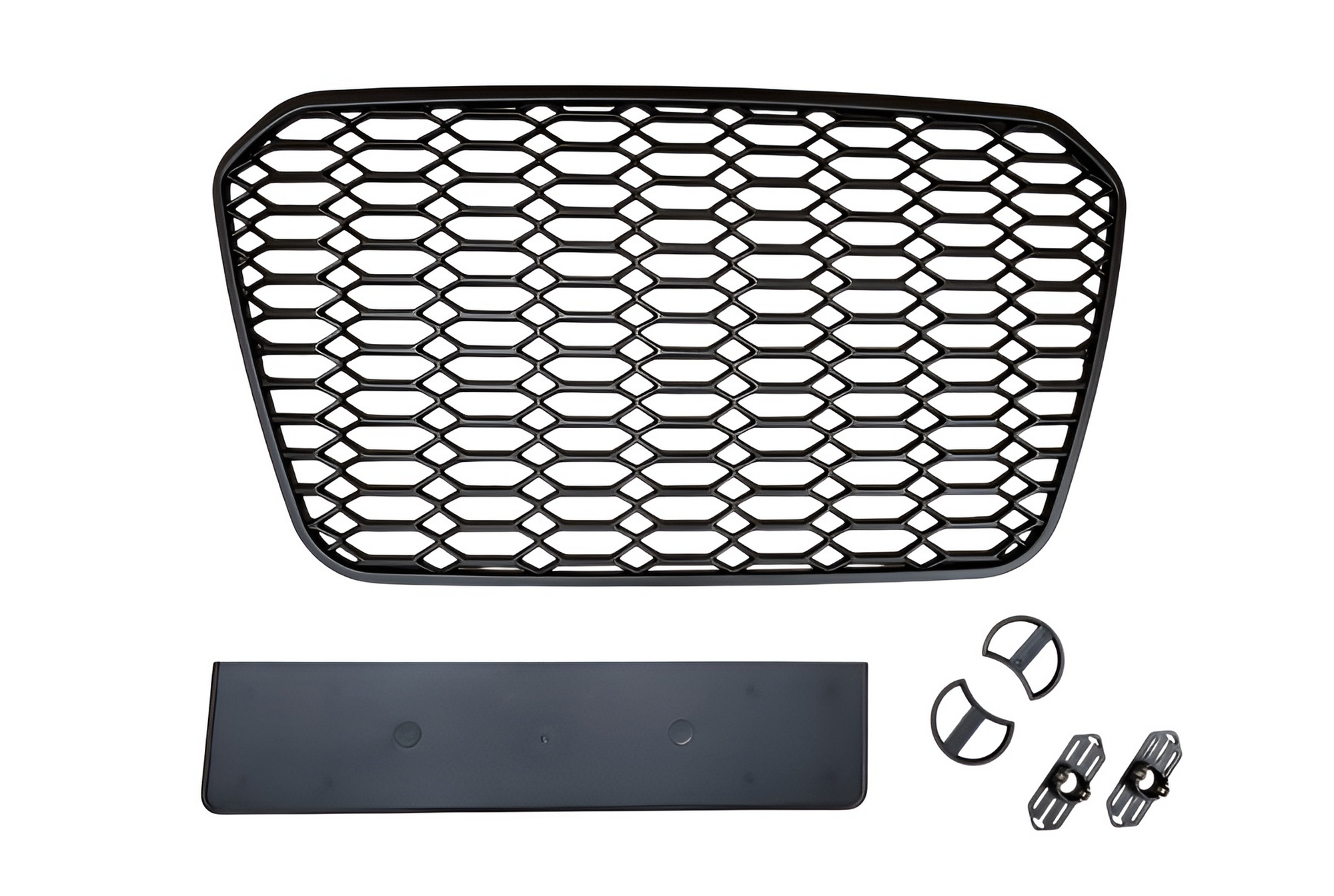 Grilă bara spate neagră compatibilă cu Audi A6 C7 4G, 11/2010-10/2014