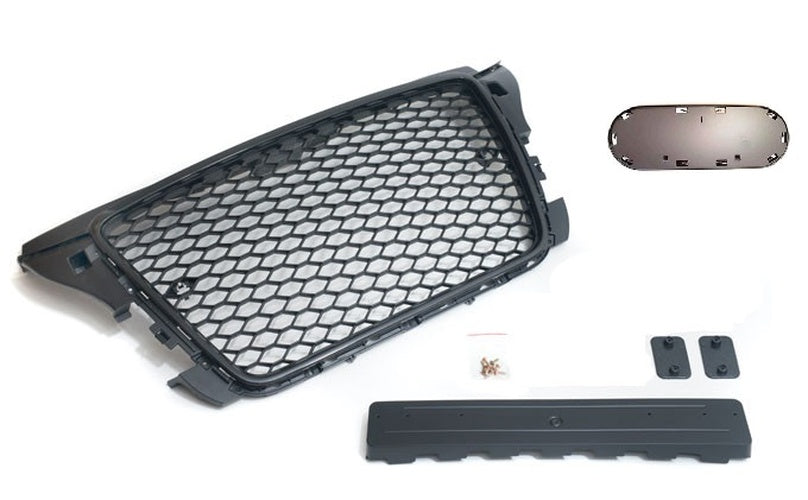 Grilă bara spate compatibilă cu Audi A3 8P 8PA Sportback Facelift cu suport emblemă 08-13