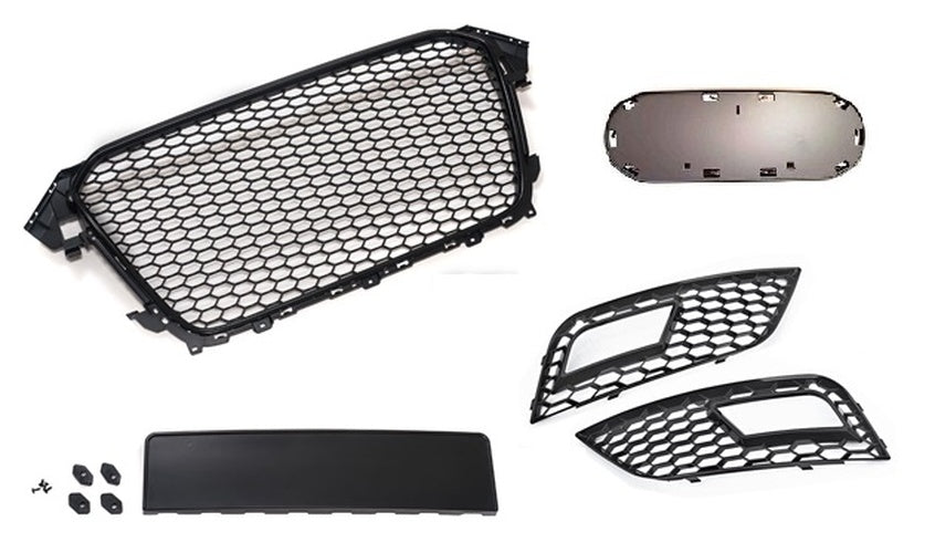 Grilă bara spate compatibilă cu Audi A4 B8 cu suport emblemă 2011-2015