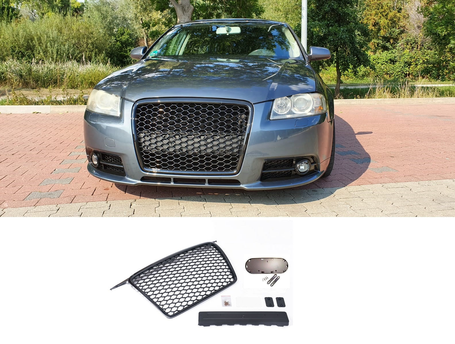 Compatibil cu grila frontală A3 8P S-Line 2005-2008