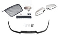 Grilă tip plasă compatibilă cu Audi A3 8P 05-08 + capace oglinzi cu aspect de aluminiu, spoiler tip cupă