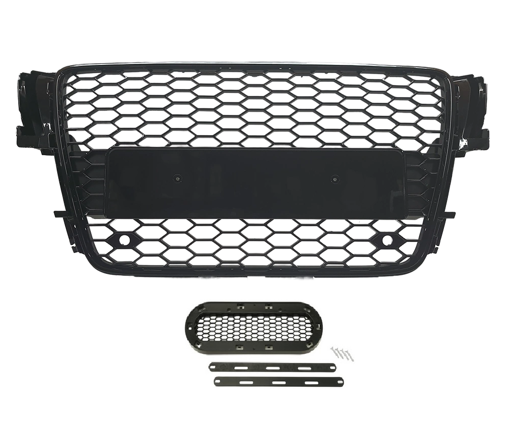 Grilă sport tip plasă compatibilă cu Audi A5 B8 07-11 cu suport emblemă