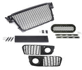 Grila sport Audi A4 B8 8K 07-12, negru mat, cu suport emblemă lucios