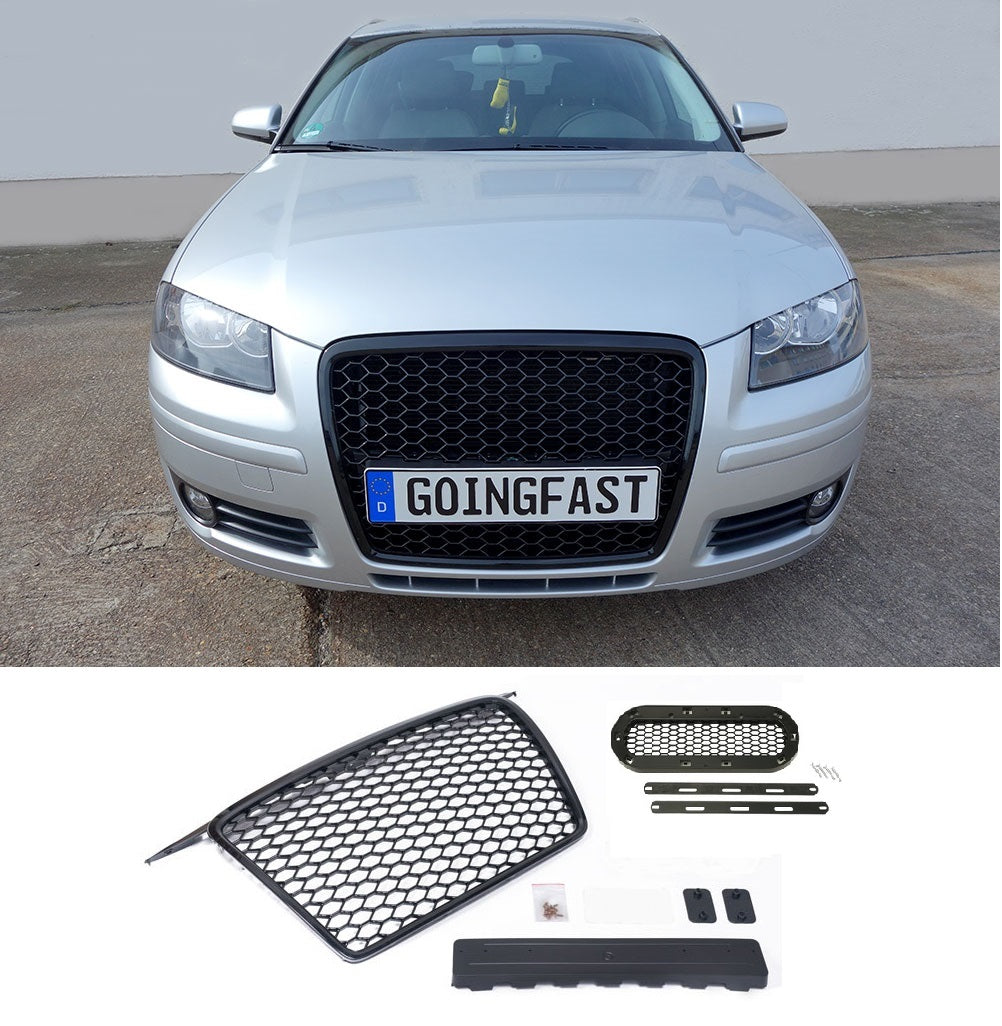 Grilă auto cu emblemă, compatibilă cu Audi A3 8P 05-08