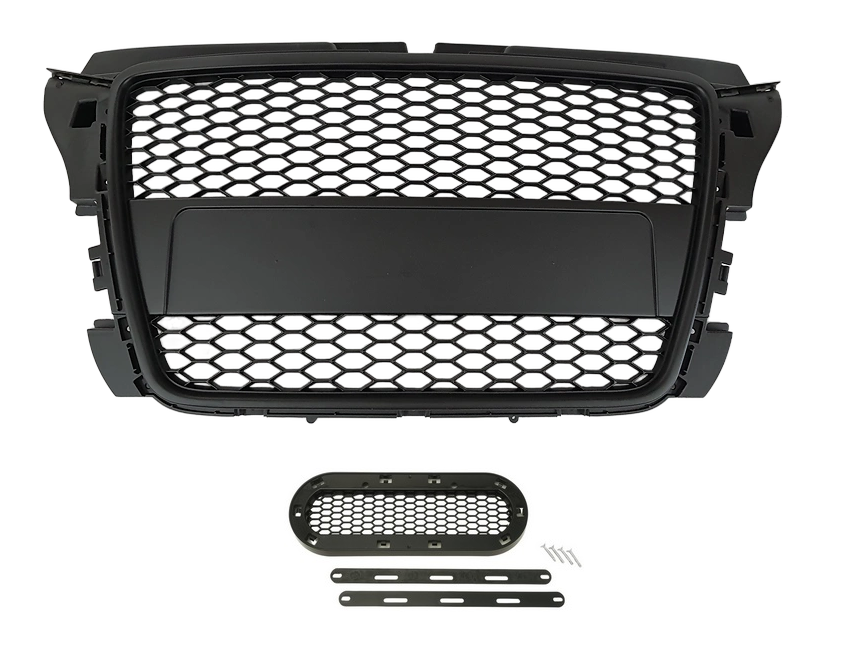Grila frontală neagră mată compatibilă cu Audi A3 8P Facelift, 08-13