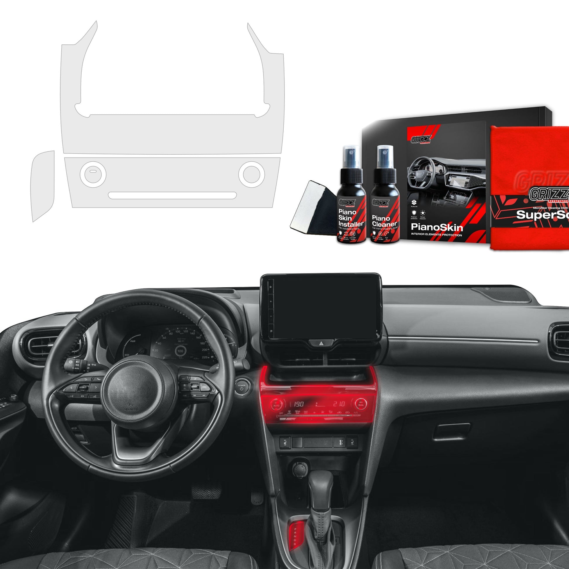 Folii de protecție 5în1 pentru bord - Toyota Yaris Cross Active (2024-2025) mat