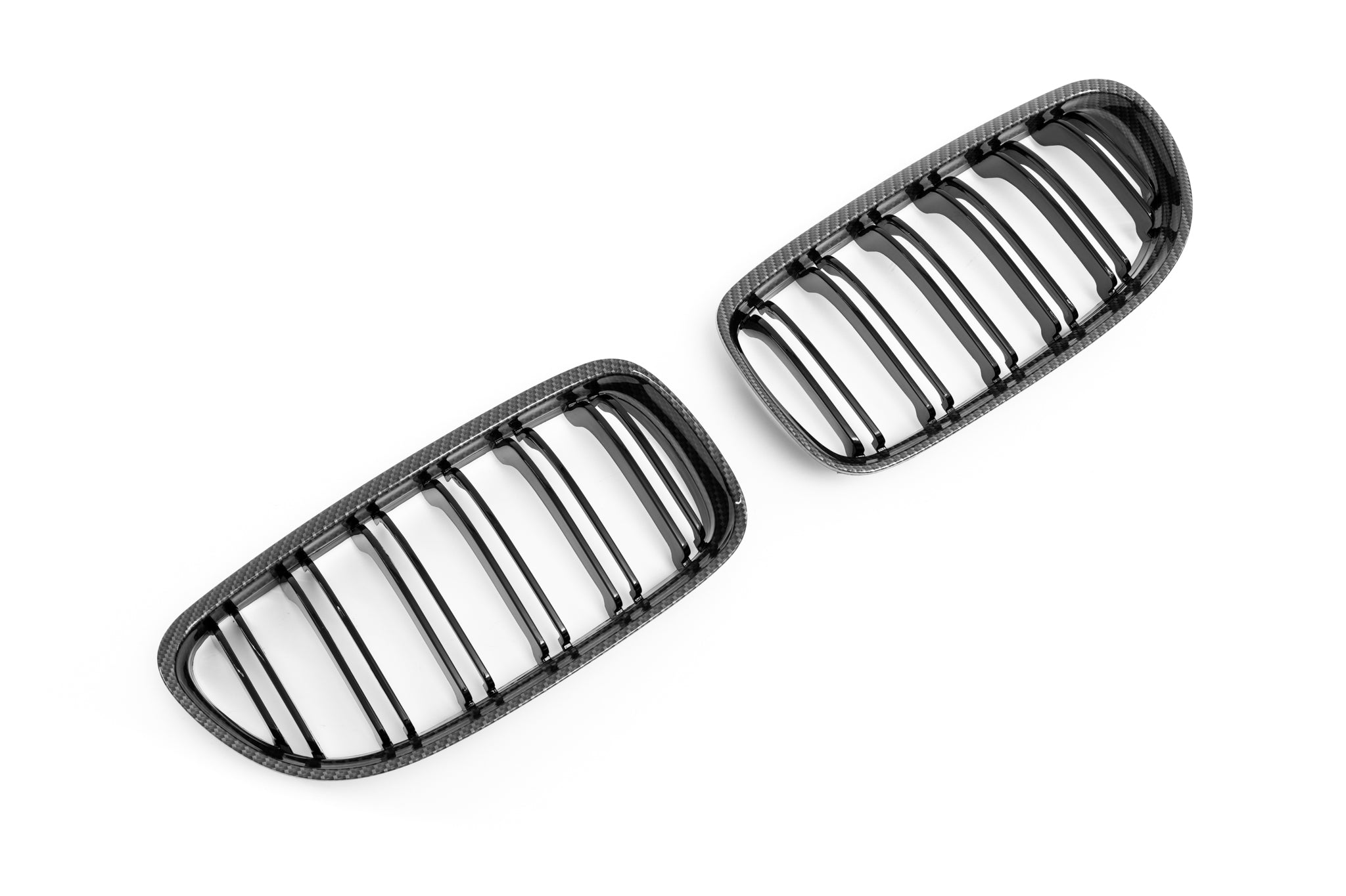 Grila frontală LCI cu aspect carbon lucios, compatibilă cu BMW Seria 3 E90/E91, 2008-