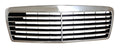 Grilă radiator față compatibilă cu Mercedes W210, cadru cromat, 1996-1999