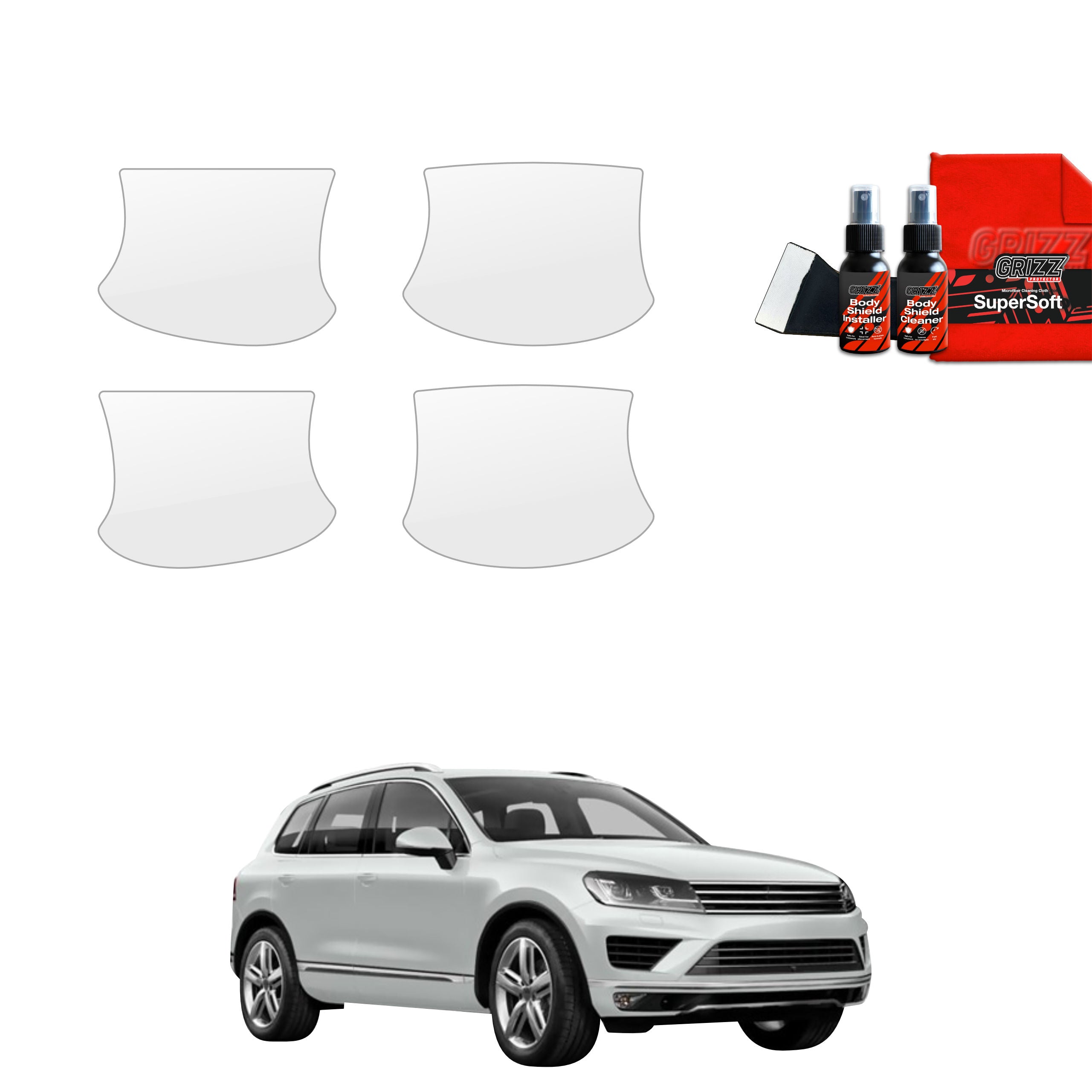 Folie de protecție 4în1 pentru adâncituri mânere uși - Volkswagen VW Touareg (2014-2018)