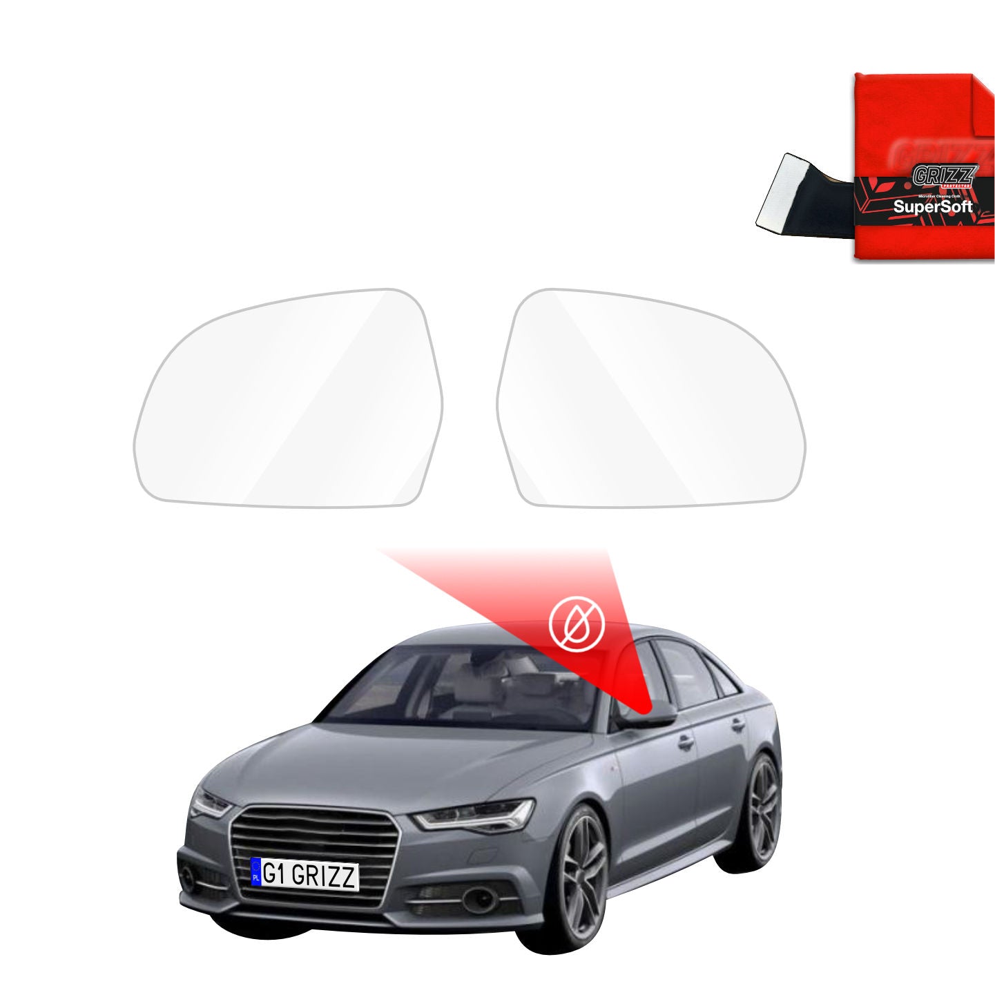 Folie de protecție împotriva ploii pentru oglinzile exterioare - Audi A6 C7 Sedan (2011-2014)