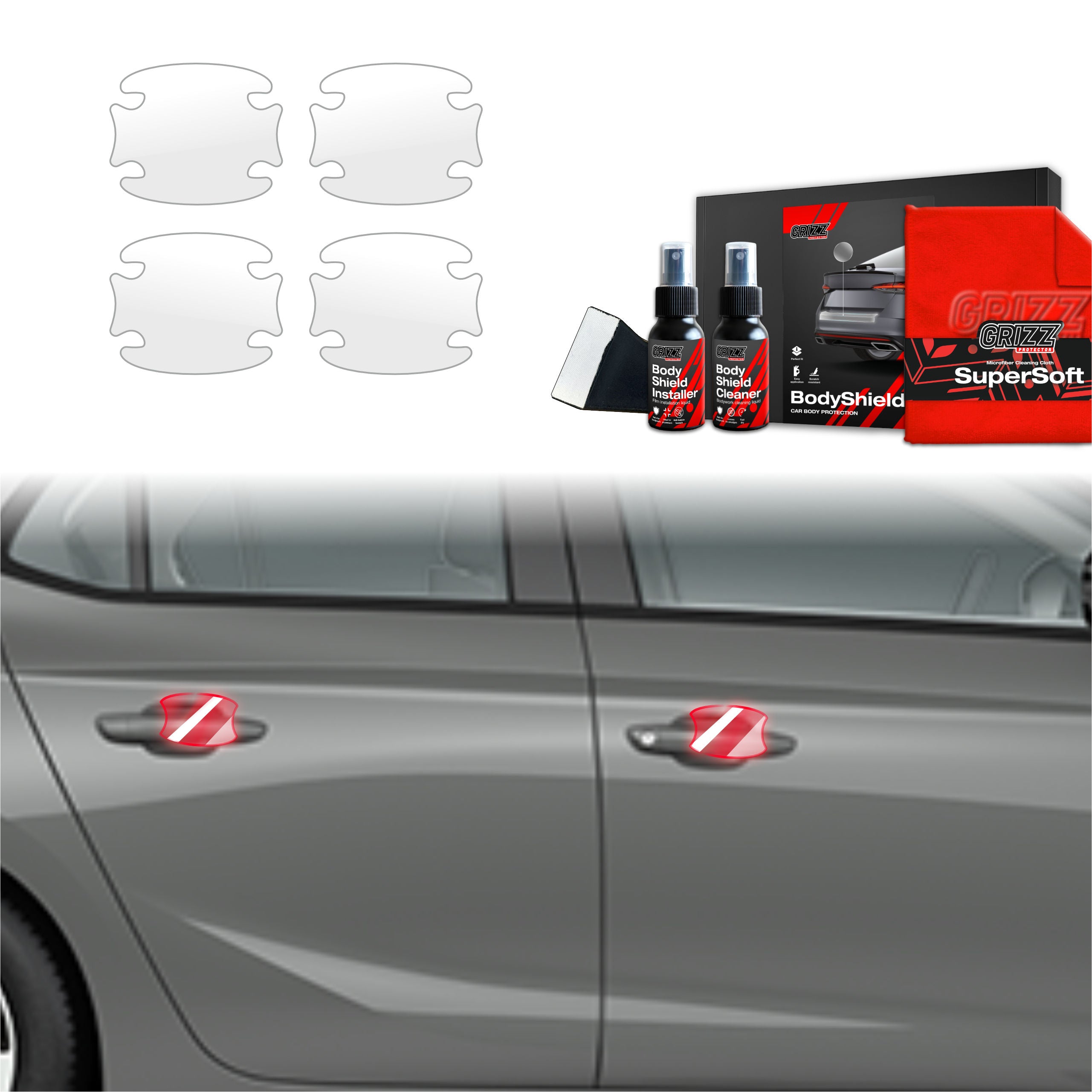 Folie de protecție 4în1 pentru adâncituri mânere uși - Opel Corsa (2023-2025)