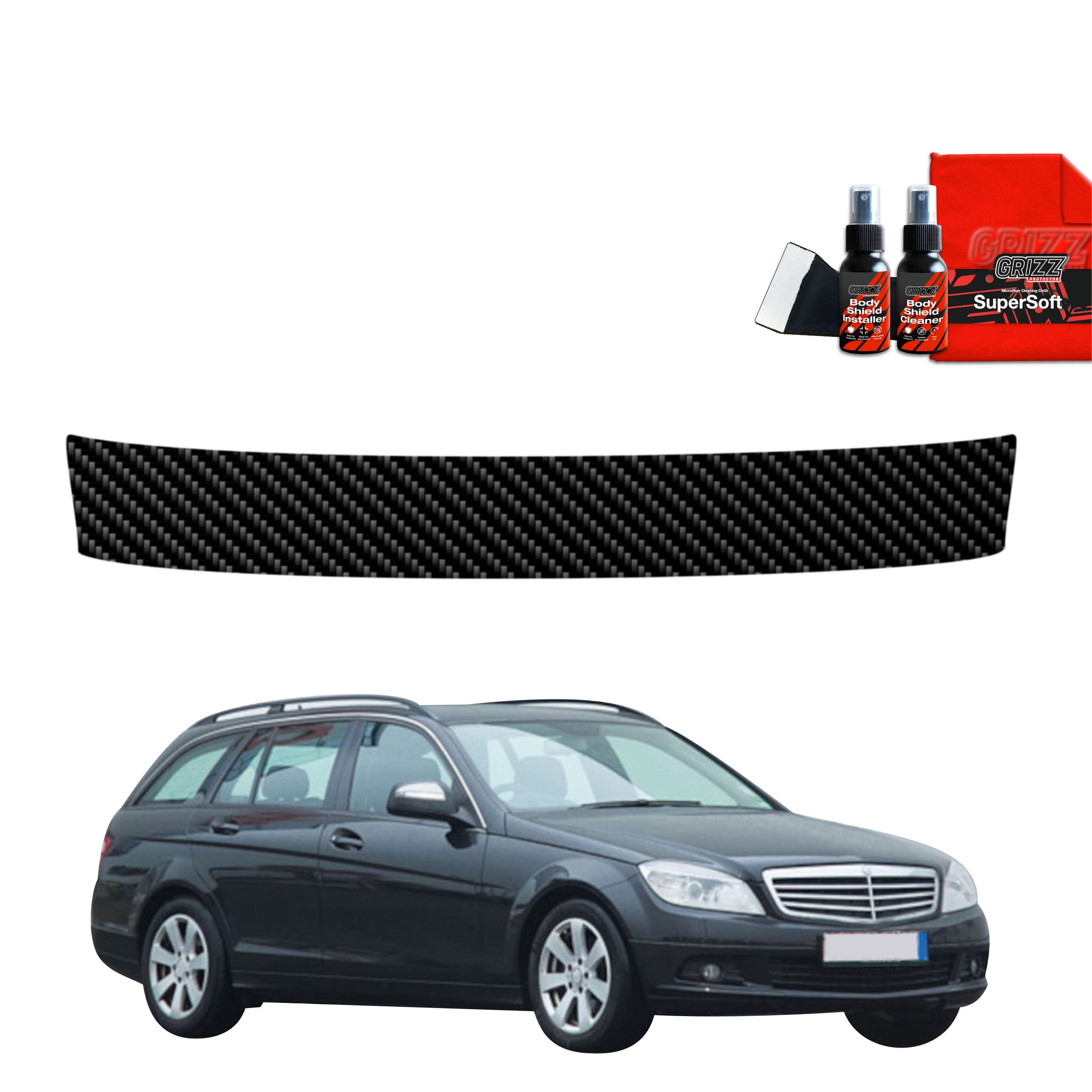 Folie de protecție din carbon pentru marginea de încărcare - Mercedes Benz C Clasa S204 Combi (2007-2011)