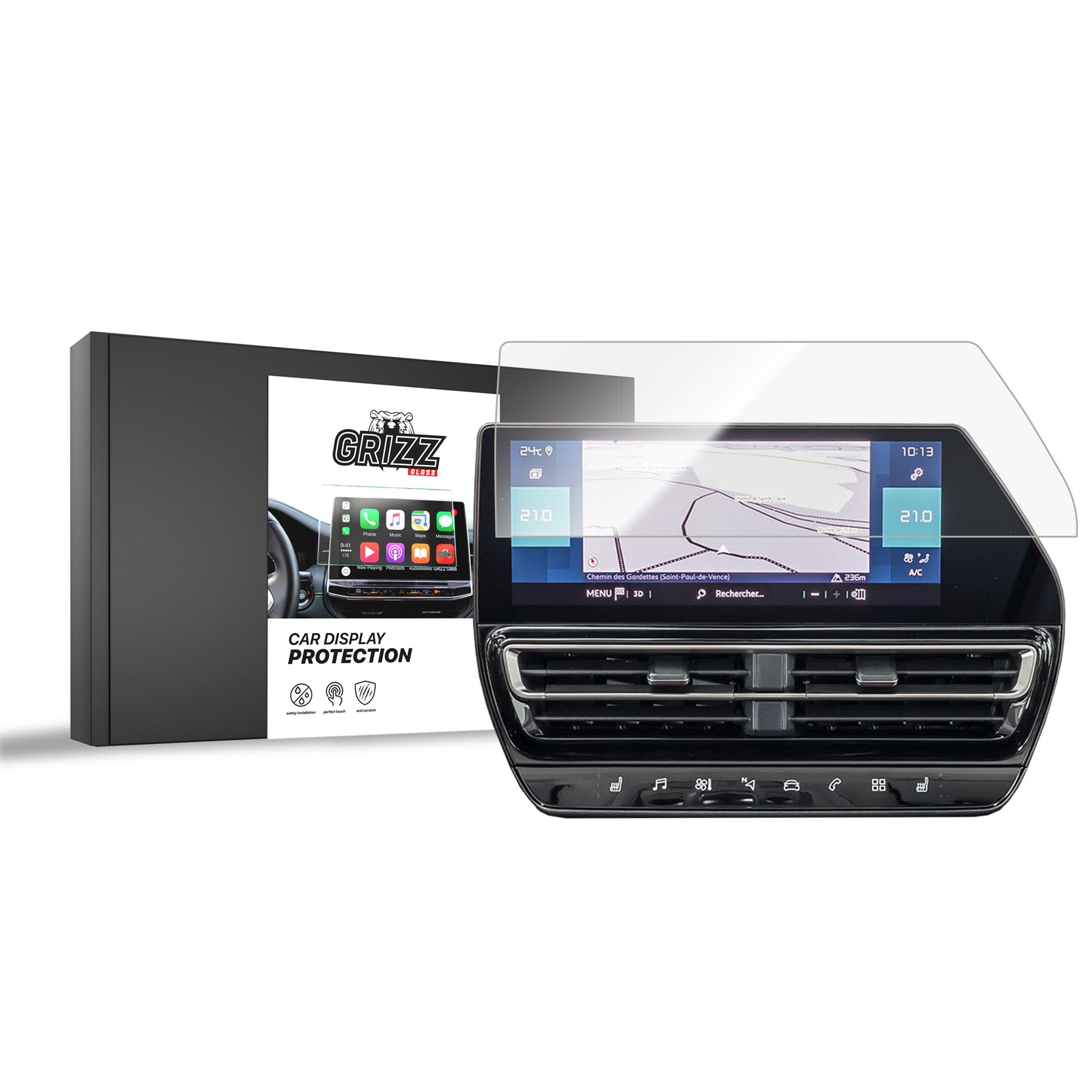 Folie de protecție pentru ecran pentru Citroen C5 Aircross (2022-2025) folie navigație, rezistentă la zgârieturi, clară