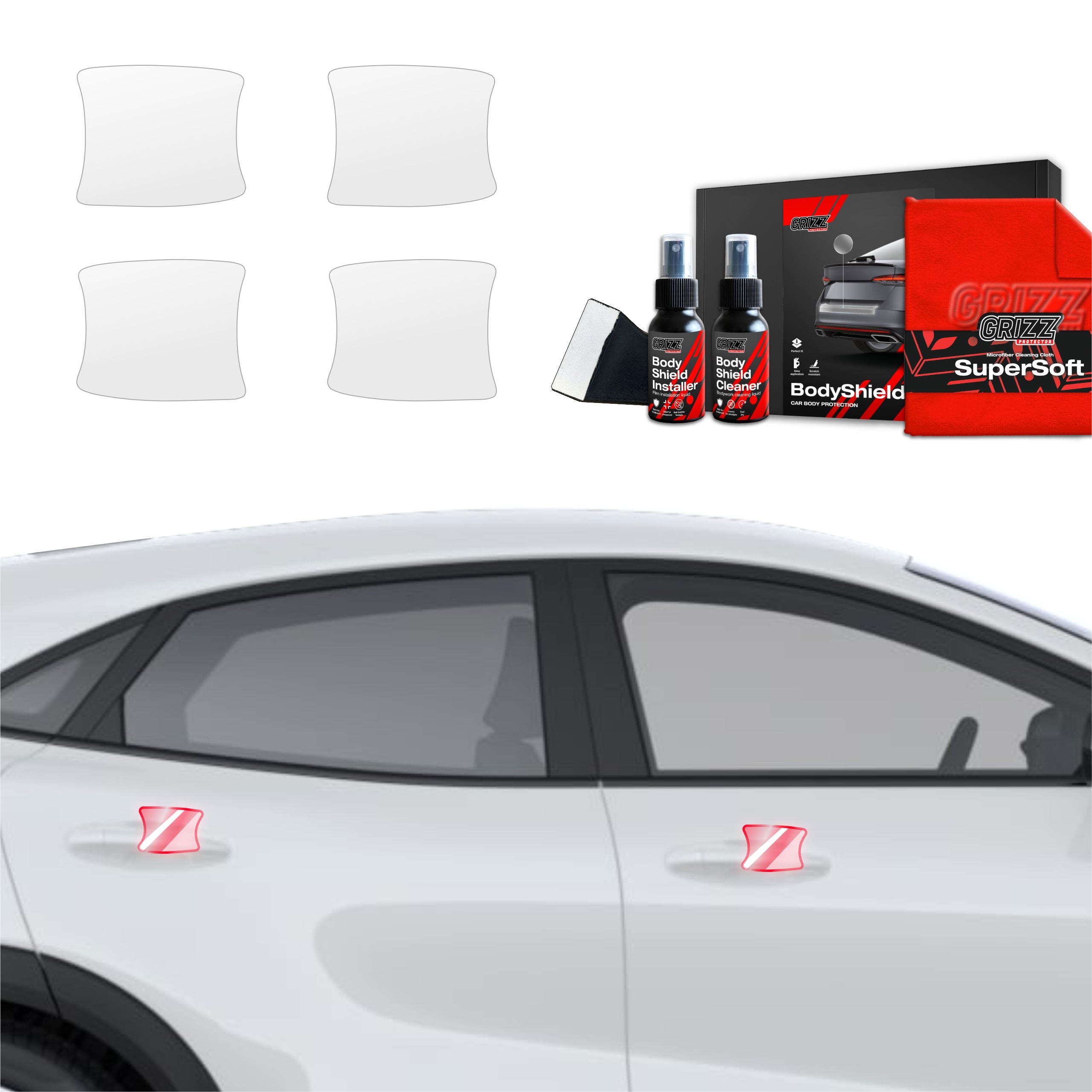 Folie de protecție 4în1 pentru adâncituri mânere uși - Ford Puma Facelift (2024-2025)