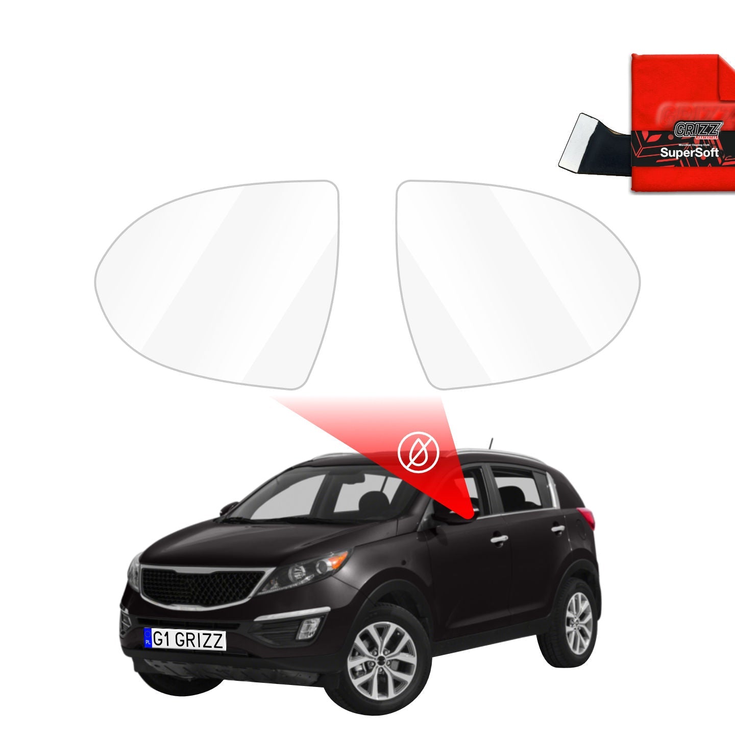 Folie de protecție împotriva ploii pentru oglinzile exterioare - Kia Sportage (2014-2018)