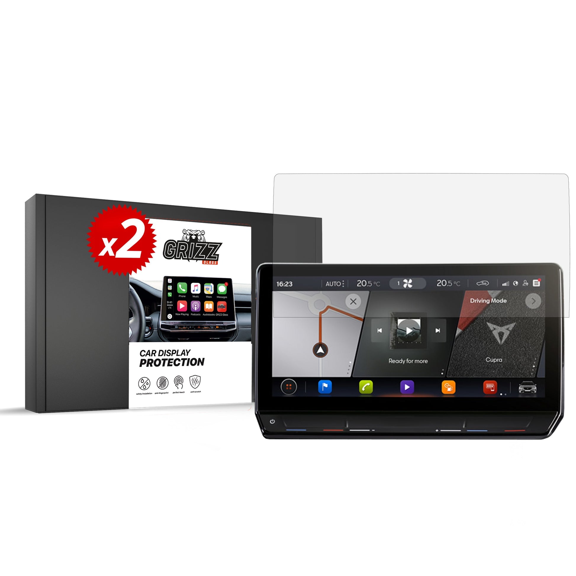 2 folii de protecție pentru ecran pentru Cupra Formentor 12" (2020-2024) folie pentru navigație, rezistentă la zgârieturi, clară