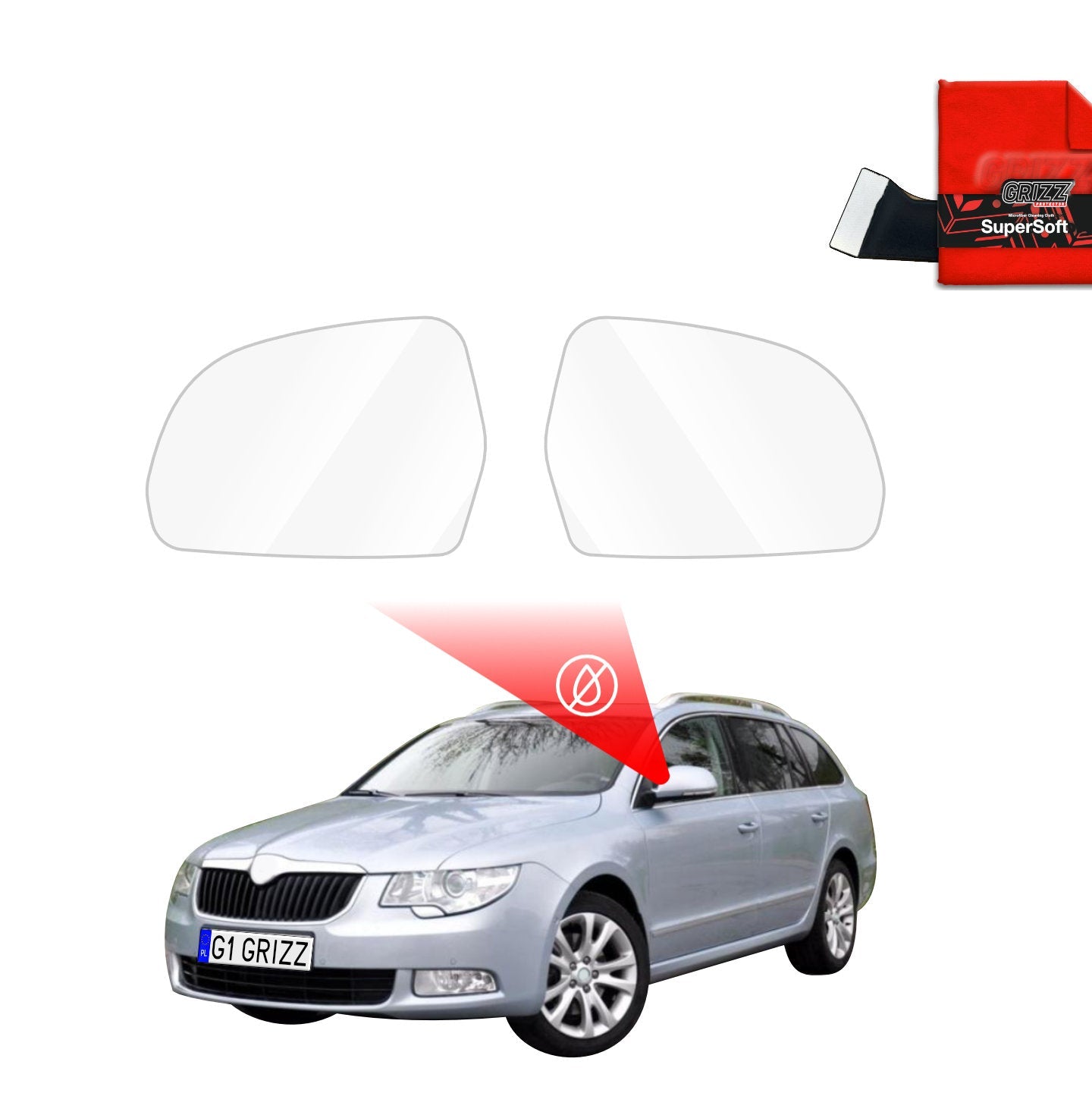 Folie de protecție împotriva ploii pentru oglinzi exterioare - Skoda Superb 2 Kombi (2009-2013)