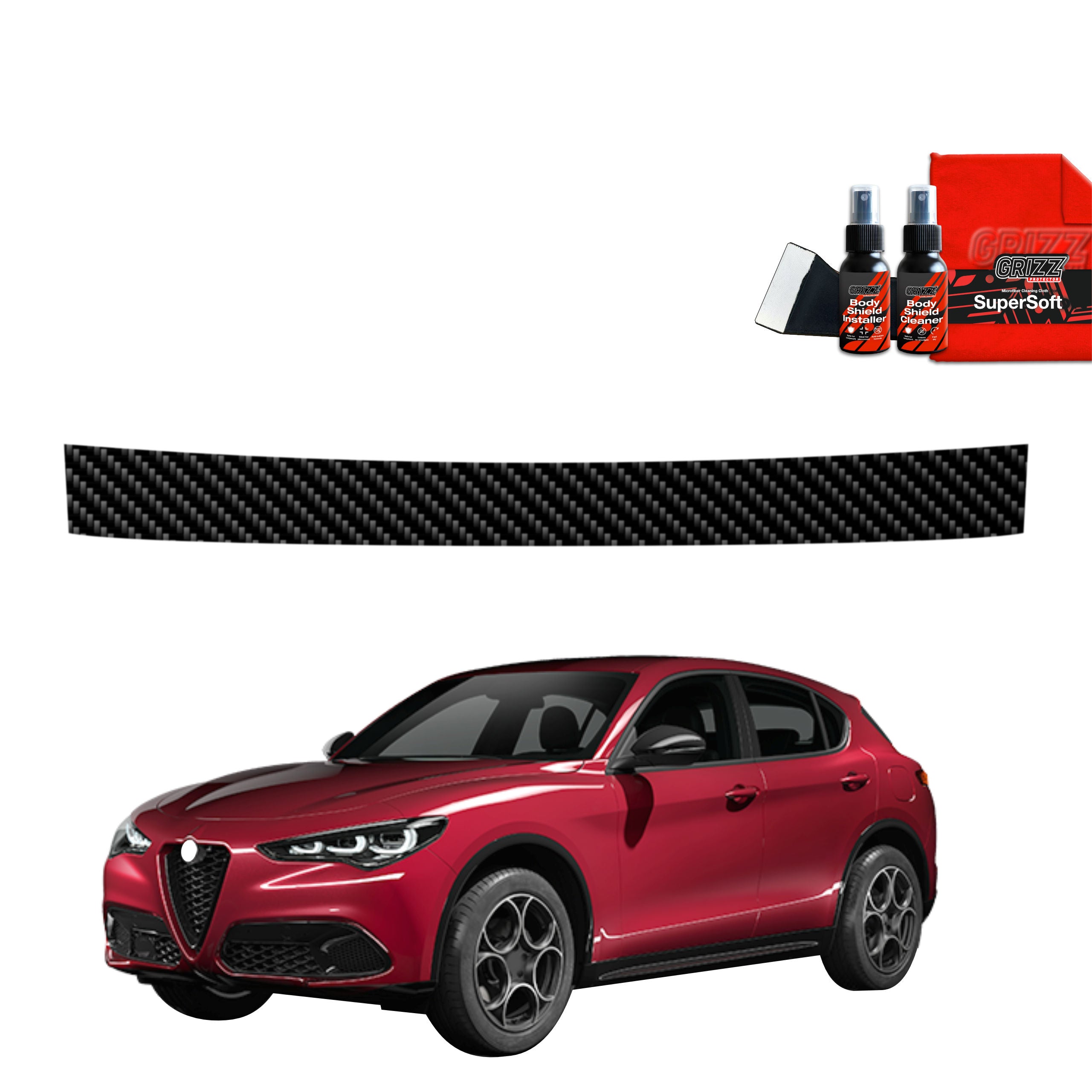 Folie de protecție din carbon pentru pragul portbagajului - Alfa Romeo Stelvio (2023-2025)
