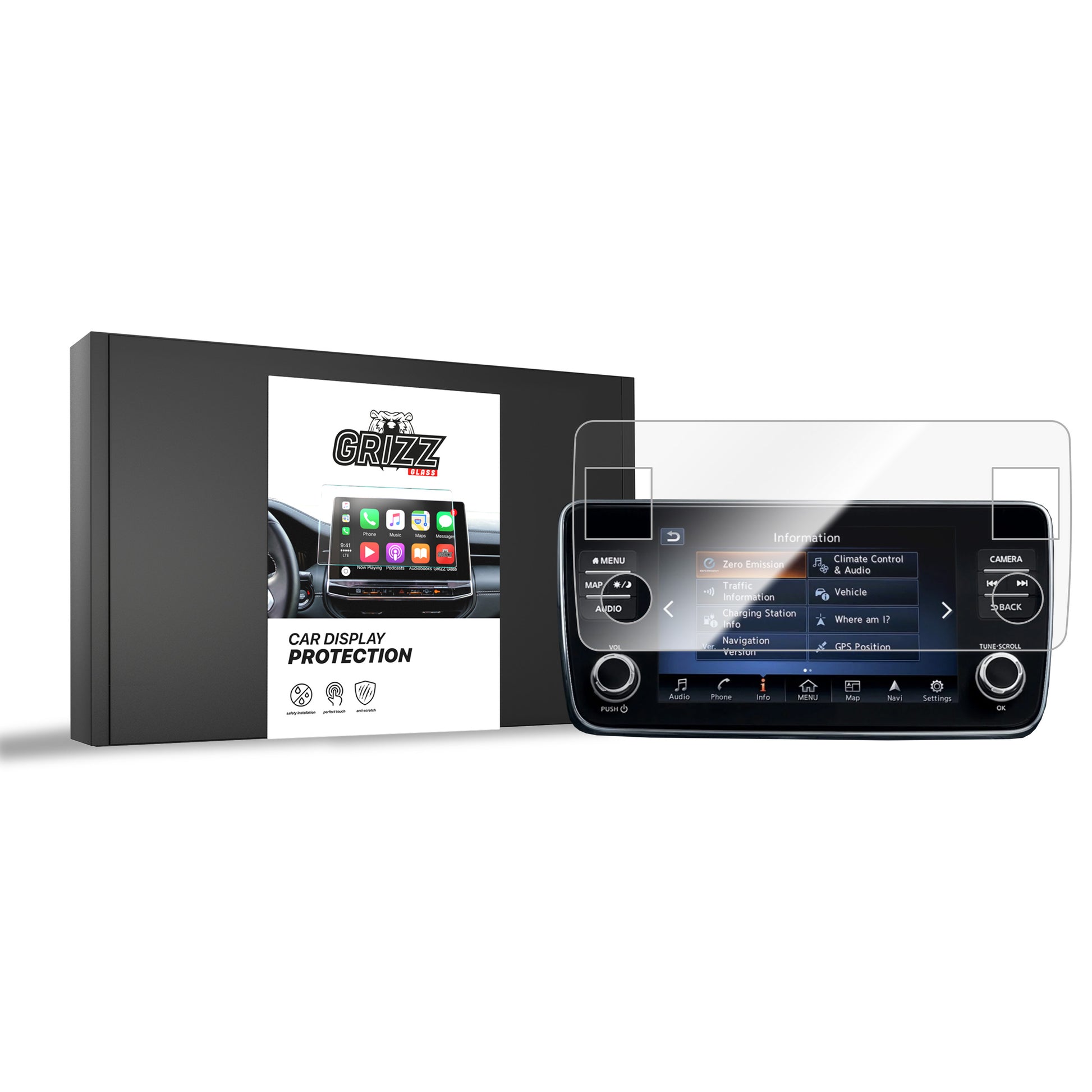 Folie de protecție pentru ecran pentru Nissan Leaf (2017-2025) folie pentru navigație, rezistentă la zgârieturi, clară