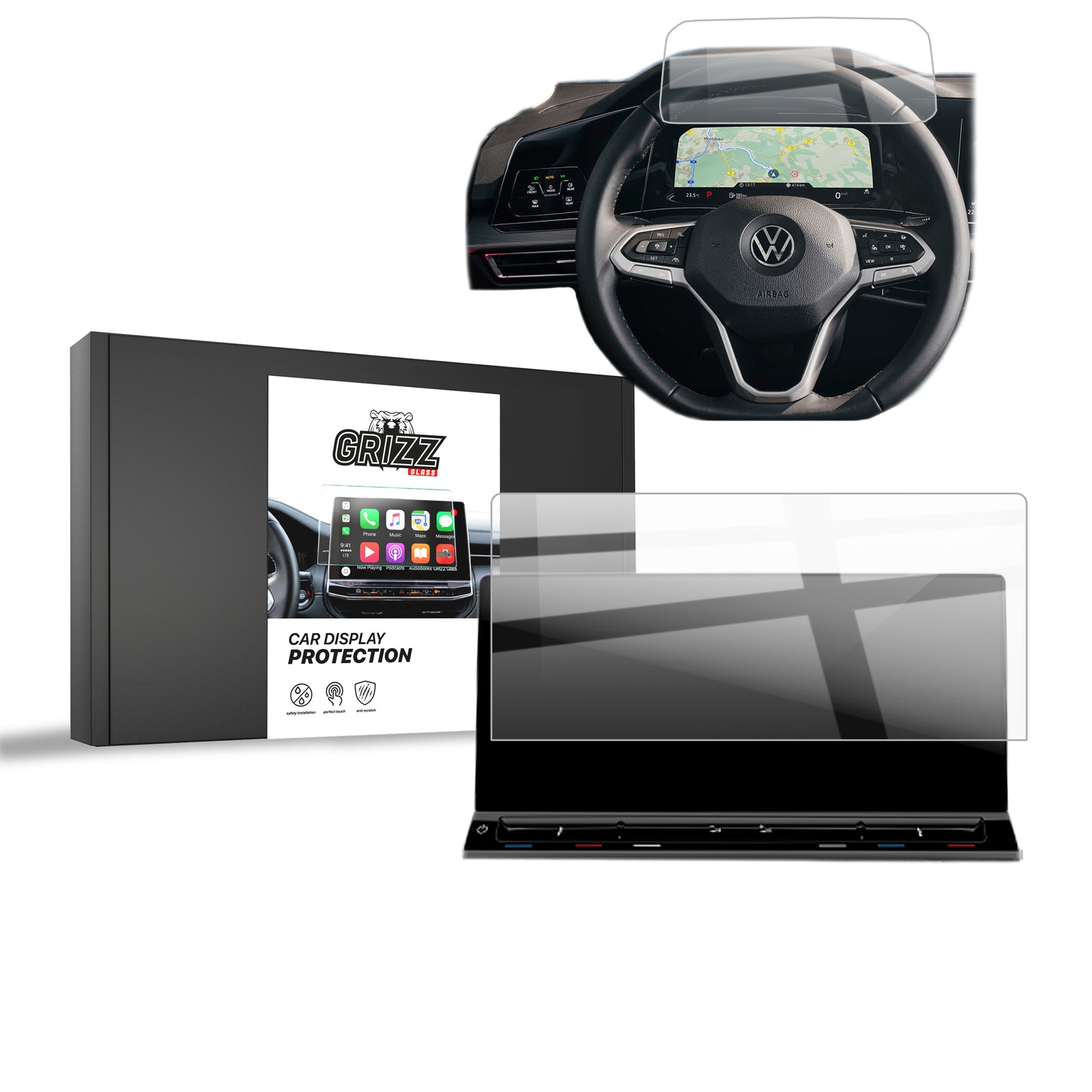Folie de protecție 2în1 pentru ecran Volkswagen VW Multivan T7 10" (2021-2024) Navi Folie, Rezistentă la zgârieturi, Clară