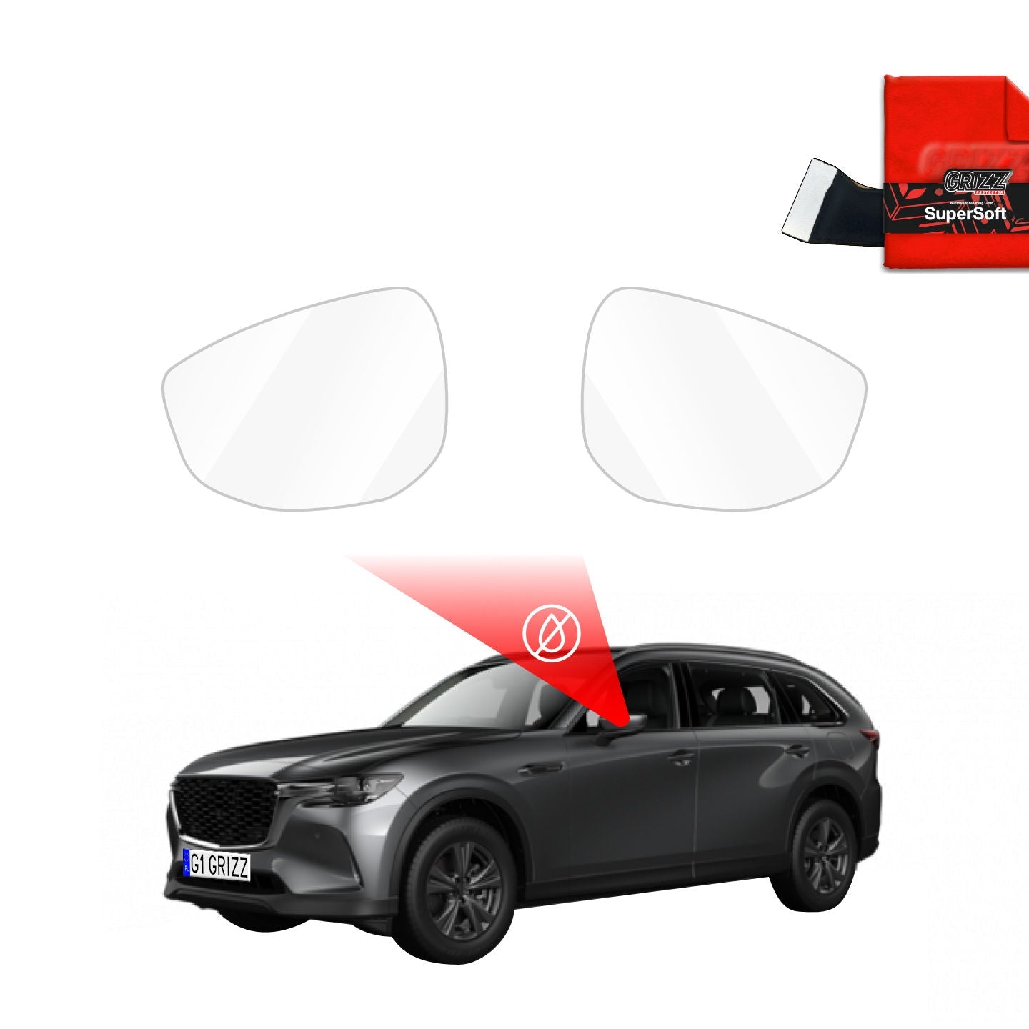 Folie de protecție împotriva ploii pentru oglinzile exterioare - Mazda CX-80 (2023-2025)