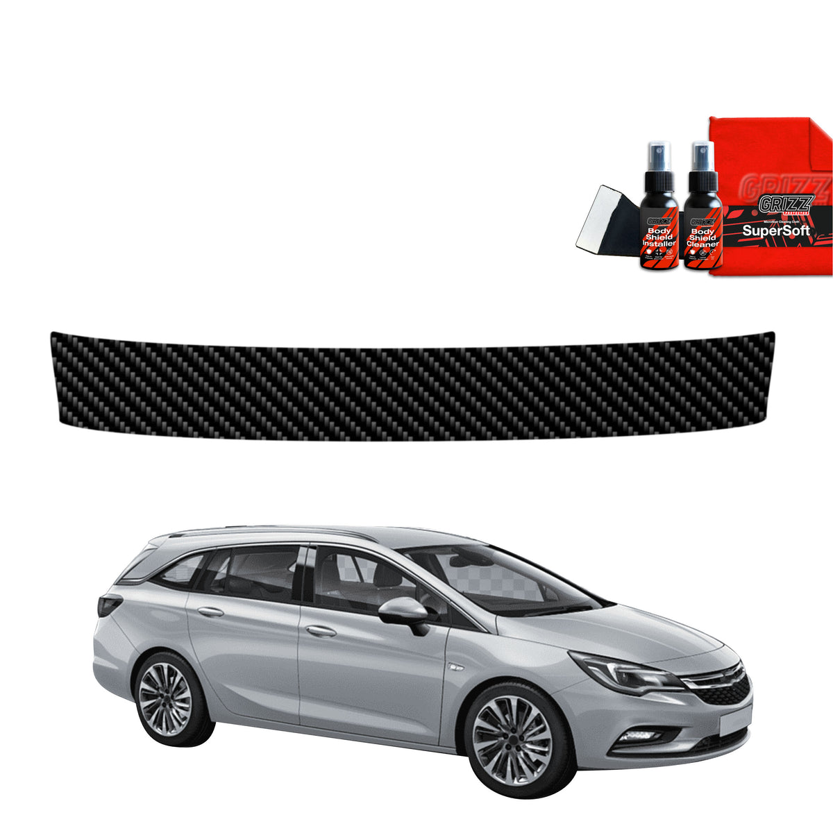Folie de protecție din carbon pentru marginea de încărcare - Opel Astra J Kombi 5D (2012-2015)