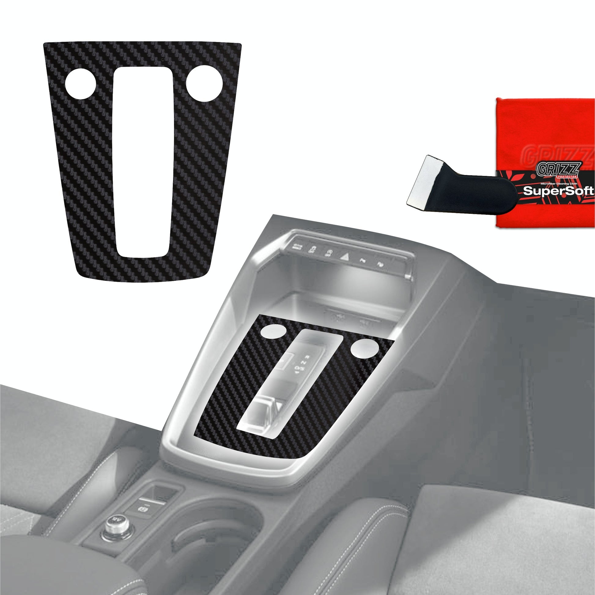 Folie de protecție pentru consola centrală - Audi A3 8Y (2020-2024) Aspect carbon mat antifingerprint