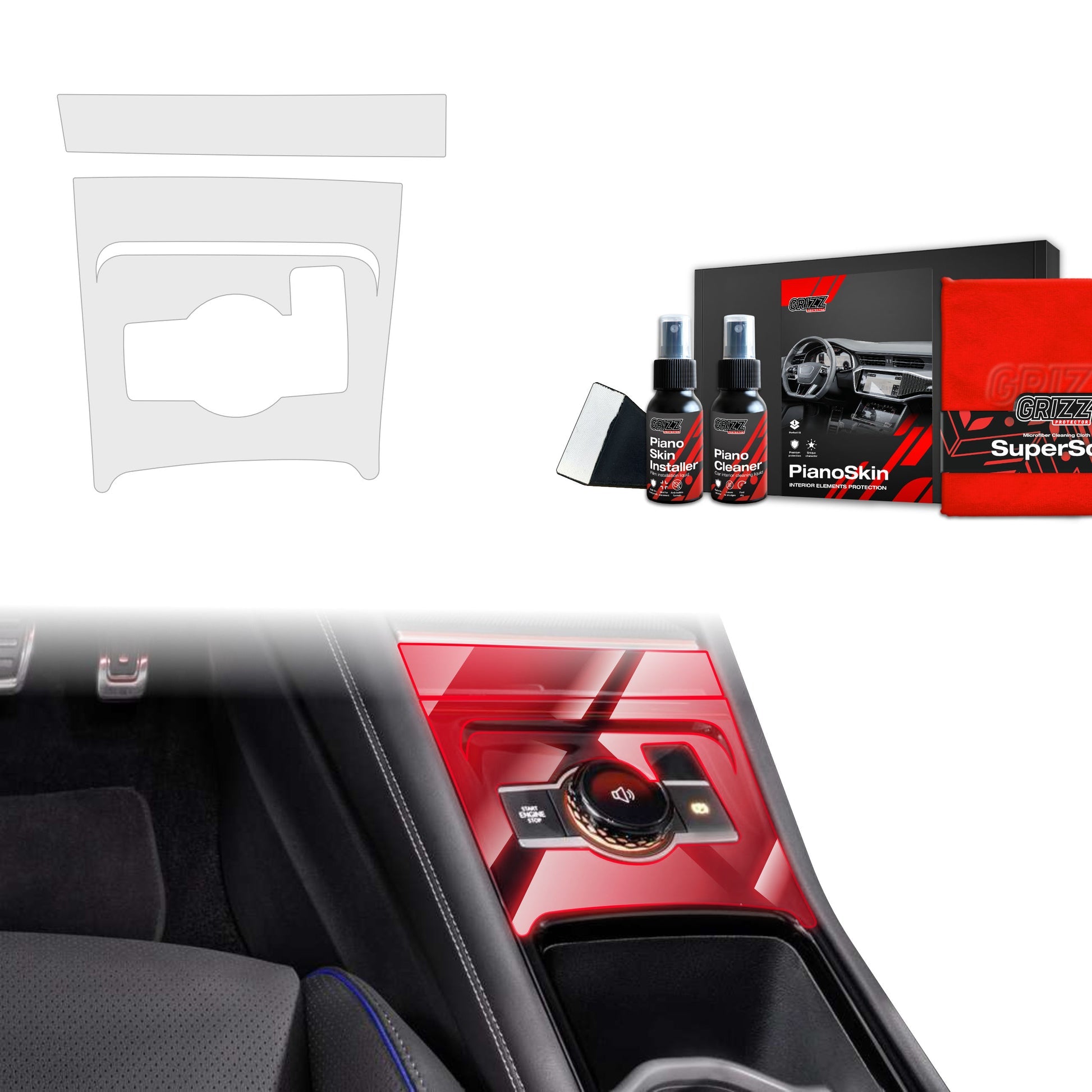 Folie de protecție 2în1 pentru consola centrală Volkswagen VW Tiguan 3 (2024-2025) mată