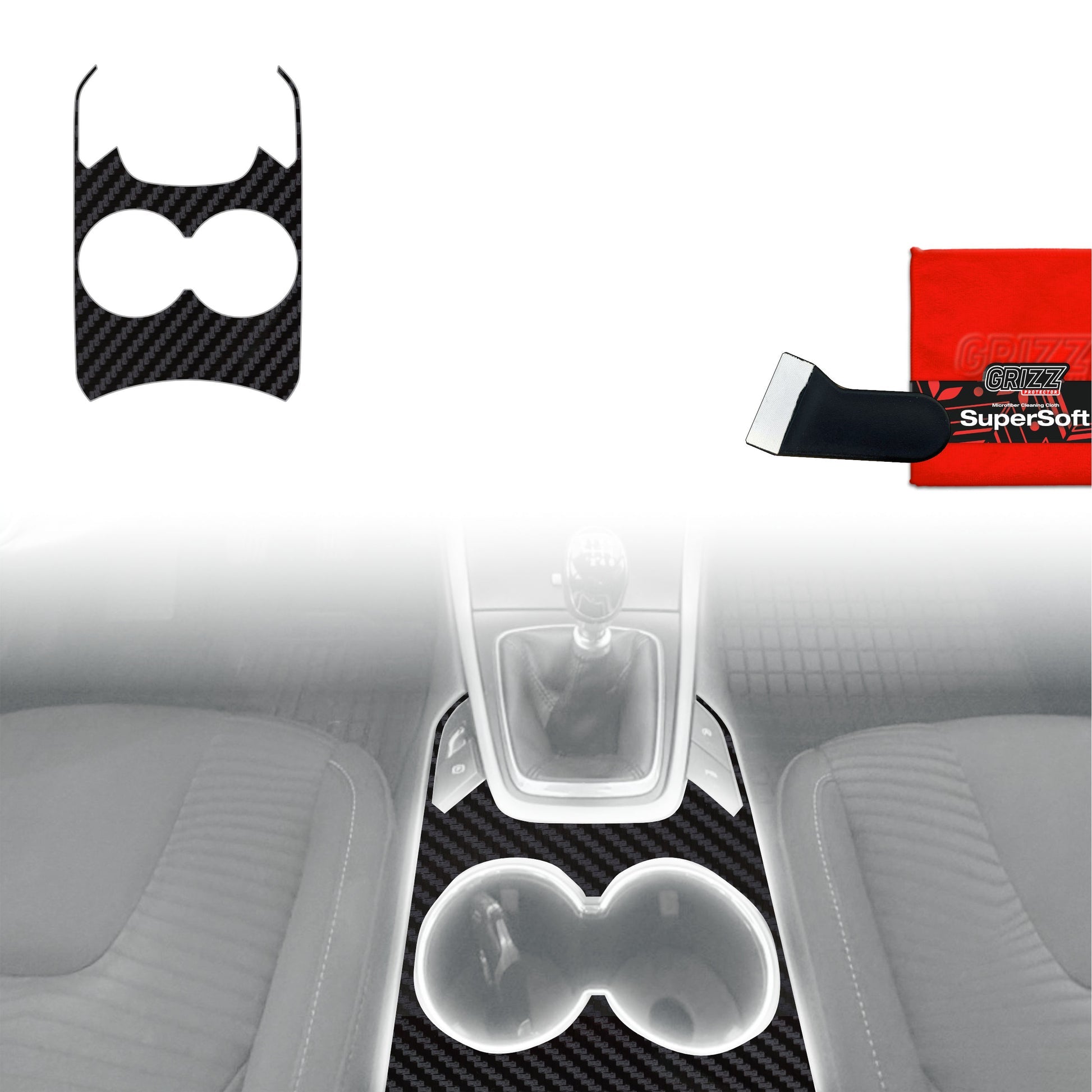 Folie de protecție pentru consola centrală - Ford S-Max MK2 (2015-2023) aspect carbon mat antifingerprint