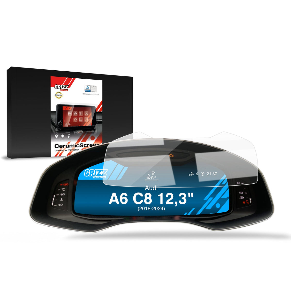Folie de protecție pentru ecran Audi A6 C8 Virtual Cockpit 12,3" (2018-2024) folie pentru navigație, rezistentă la zgârieturi, clară