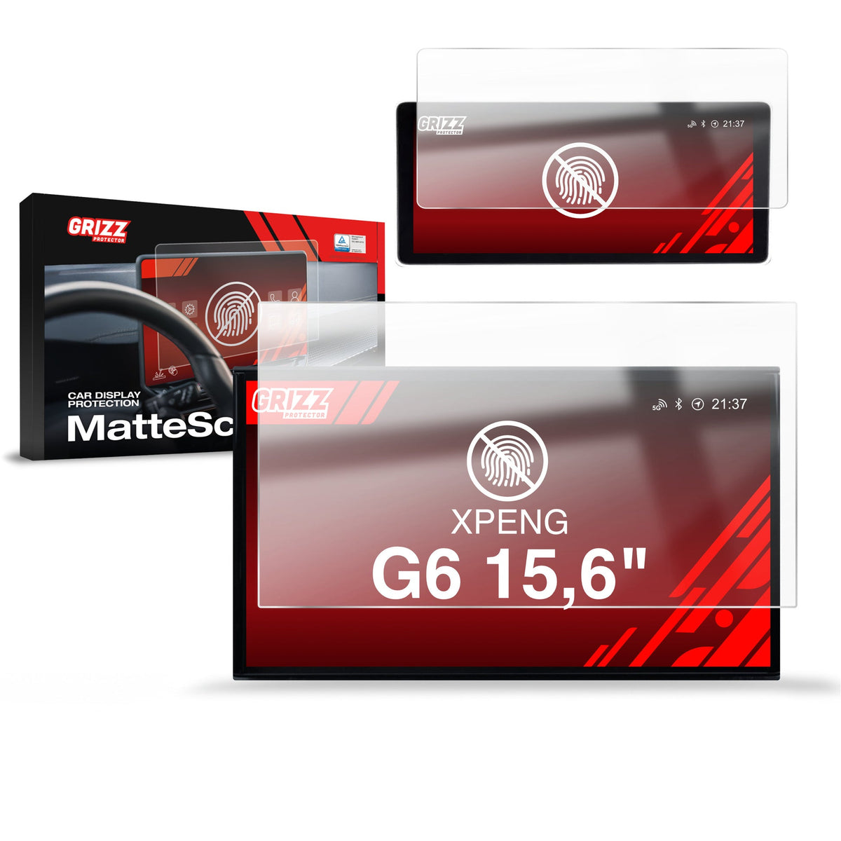 Folie de protecție pentru ecran 2în1 pentru XPENG G6 15,6" (2025-2026) Anti-amprentă, Mată