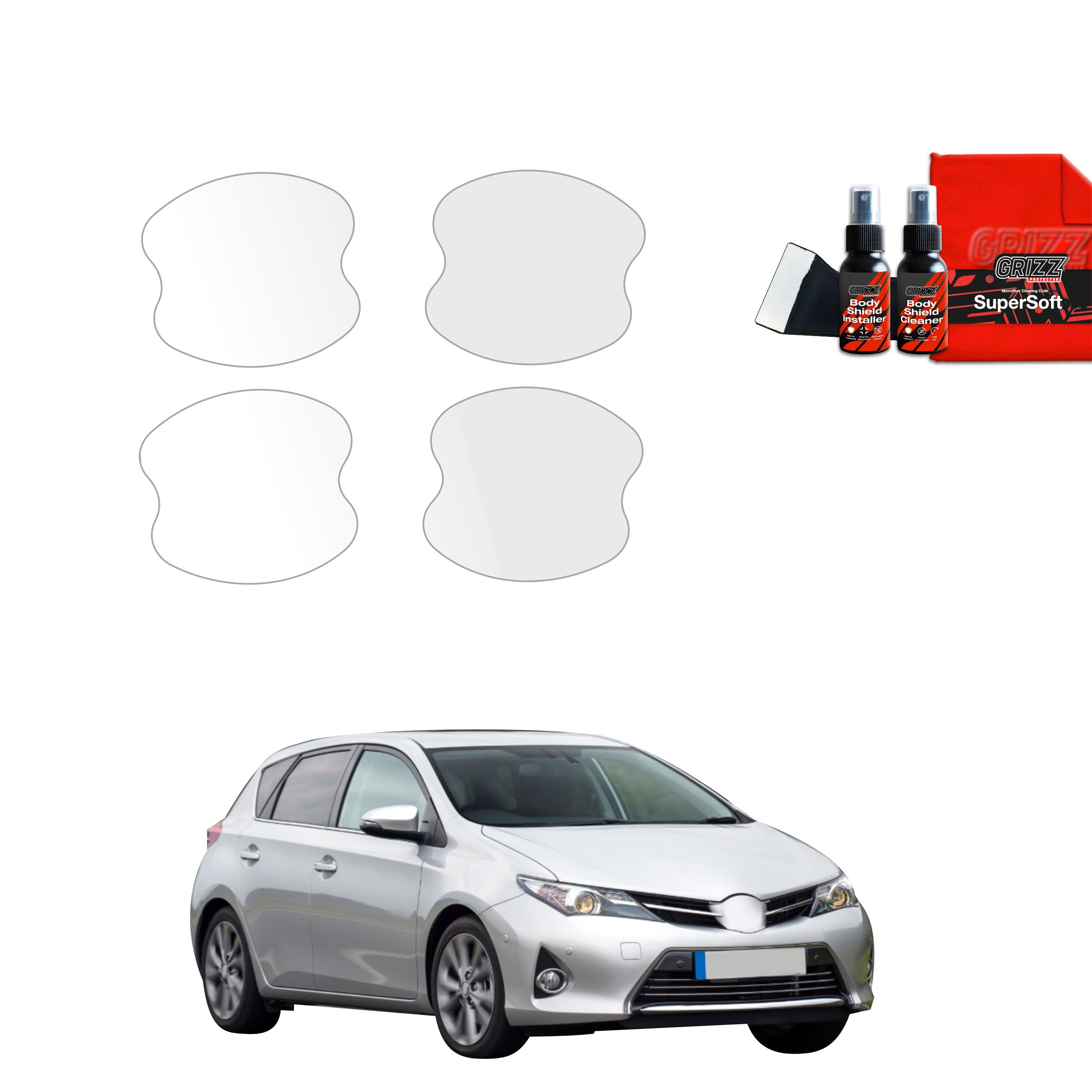 Folie de protecție 4în1 pentru mânerele ușilor - Toyota Auris (2012-2015)