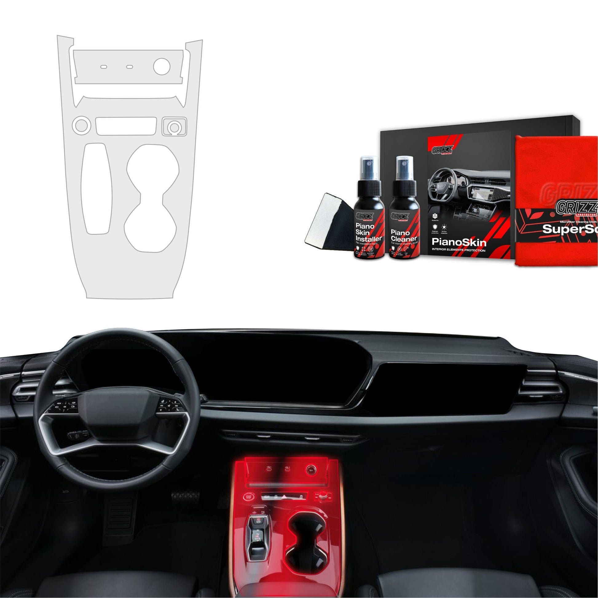 Folie de protecție 5în1 pentru consola centrală Audi A5 B10 (2025) mată