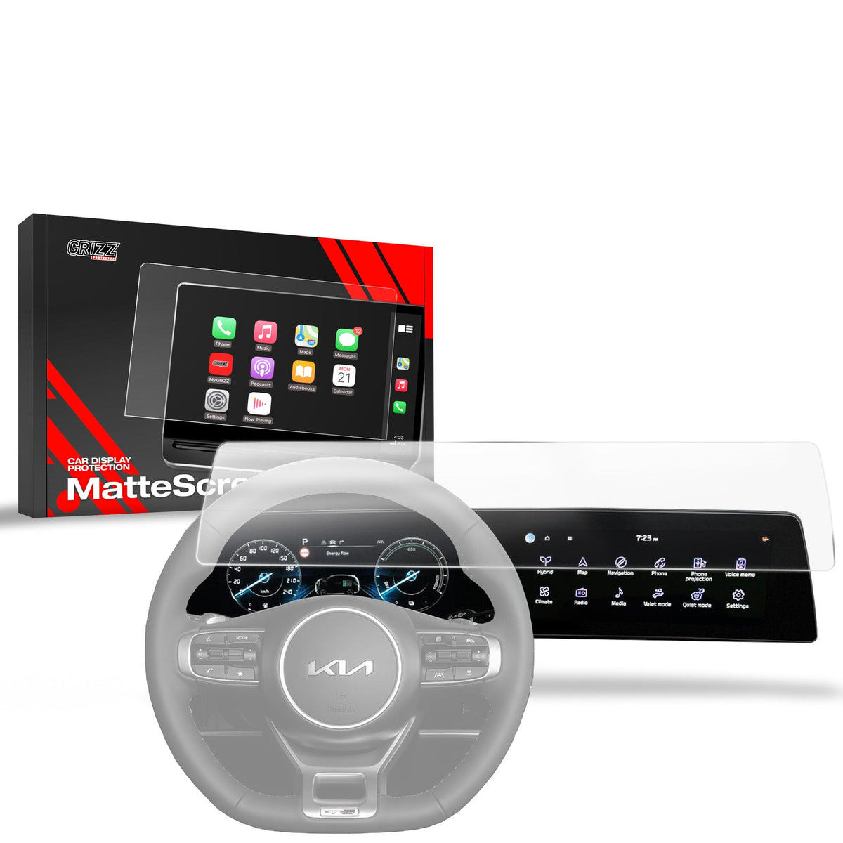 Folie de protecție pentru ecran pentru Kia Sportage 5 Anniversary (2021-2025) Anti-Amprentă, Mată
