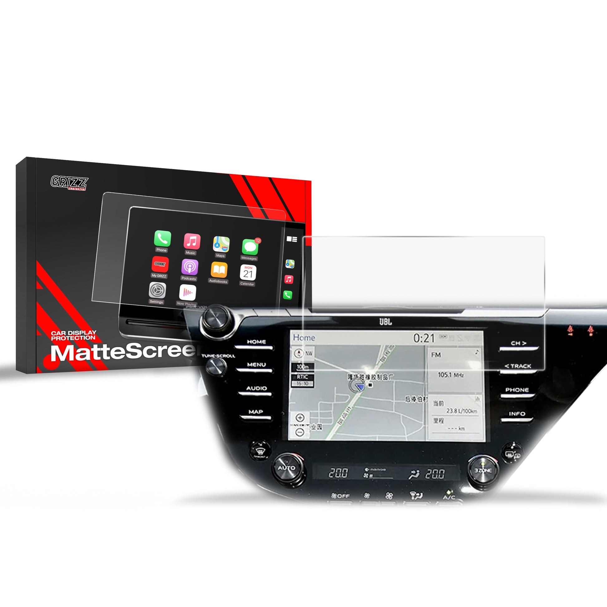 Folie de protecție pentru ecran Toyota Camry 8" (2018-2020) Anti-Amprentă, Mată